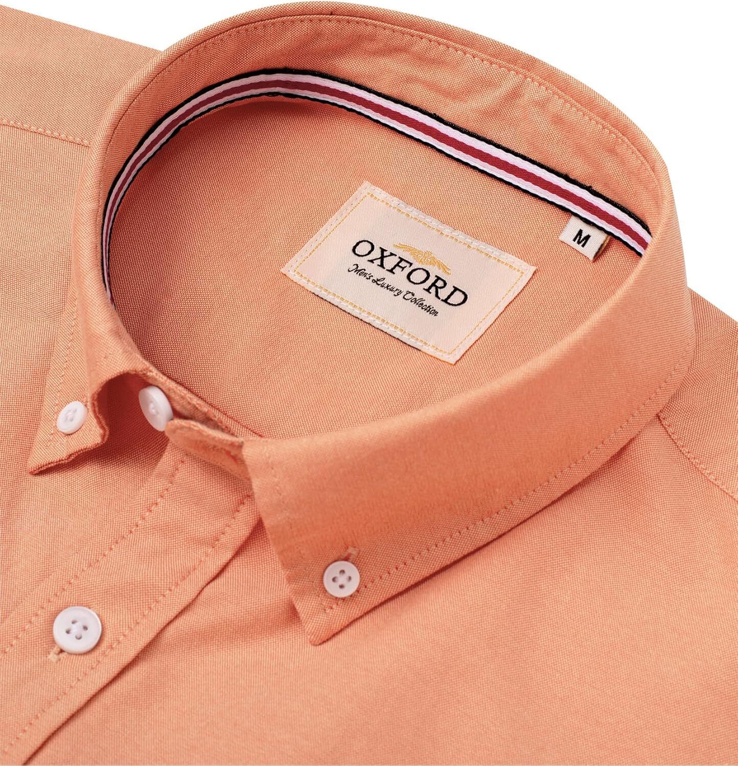 Men's Oxford Button-Down Long Sleeve Work Casual Shirt with Pocket - Picture 105 of 241