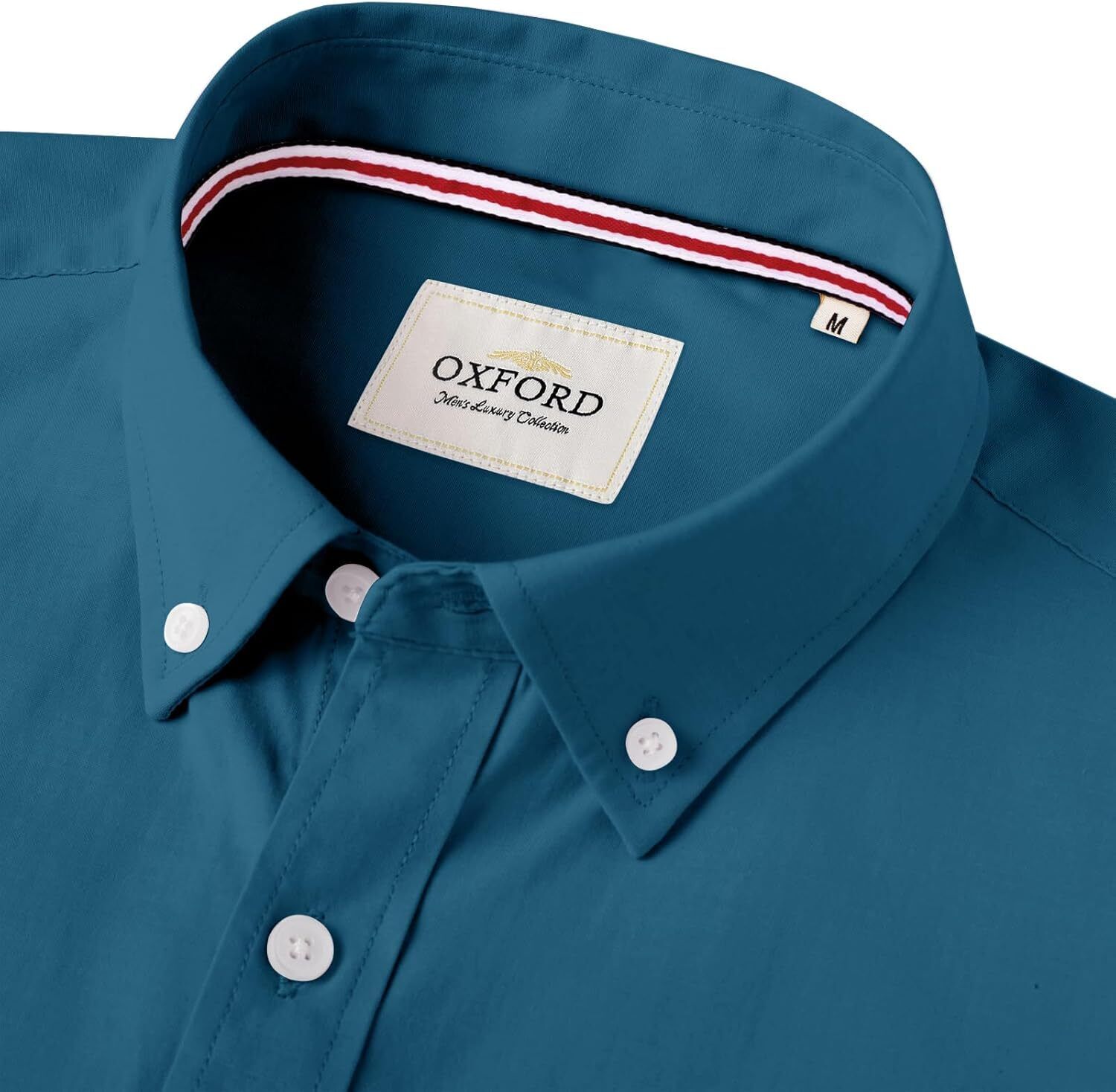 Men's Oxford Button-Down Long Sleeve Work Casual Shirt with Pocket - Picture 112 of 241