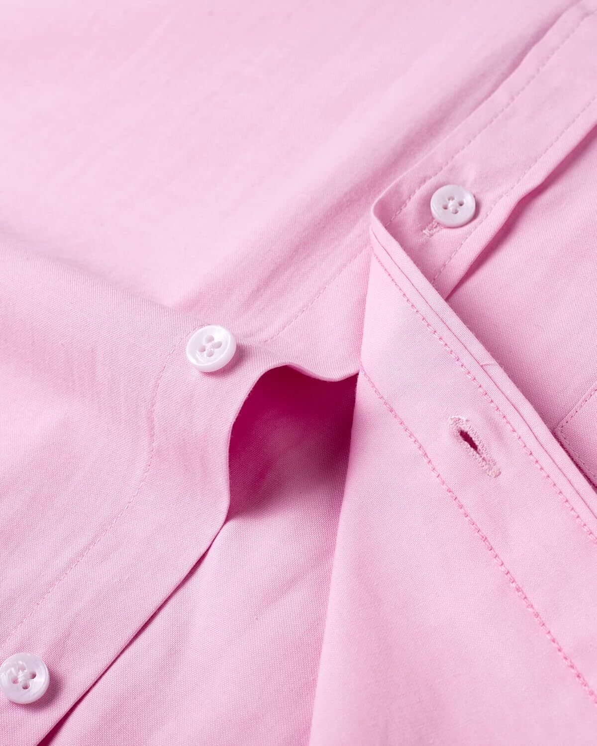 Men's Oxford Button-Down Long Sleeve Work Casual Shirt with Pocket - Picture 120 of 241