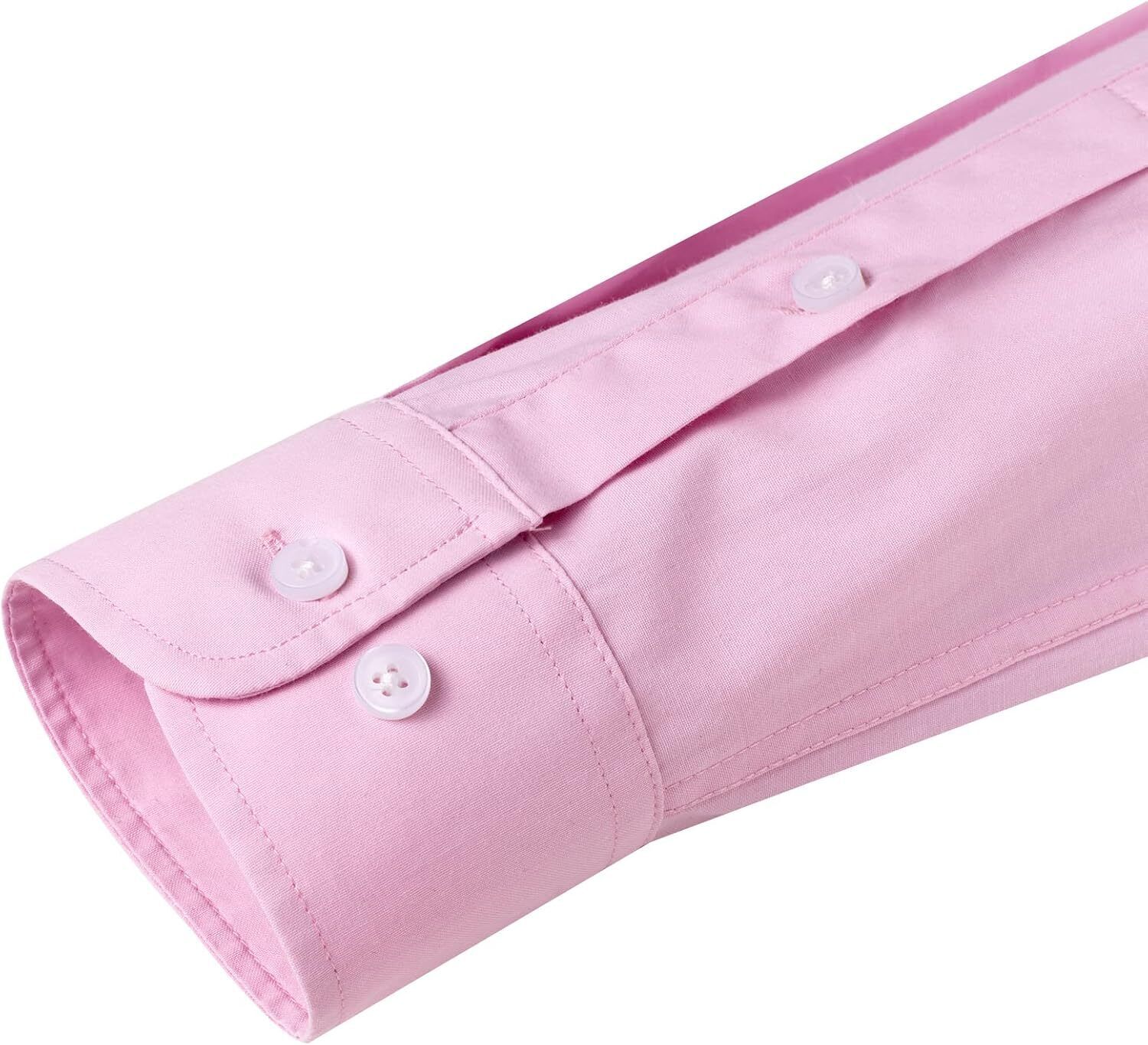 Men's Oxford Button-Down Long Sleeve Work Casual Shirt with Pocket - Picture 121 of 241