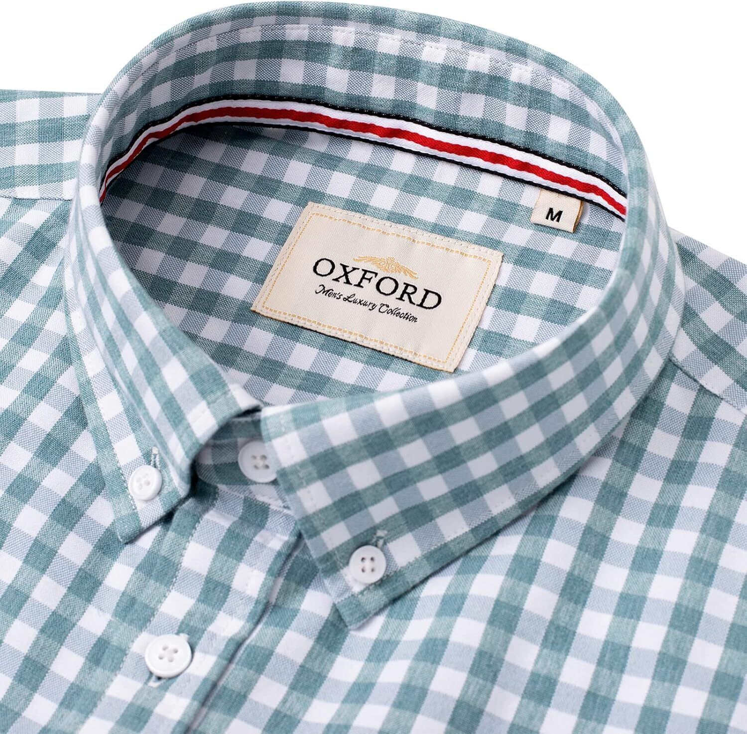 Men's Oxford Button-Down Long Sleeve Work Casual Shirt with Pocket - Picture 124 of 241