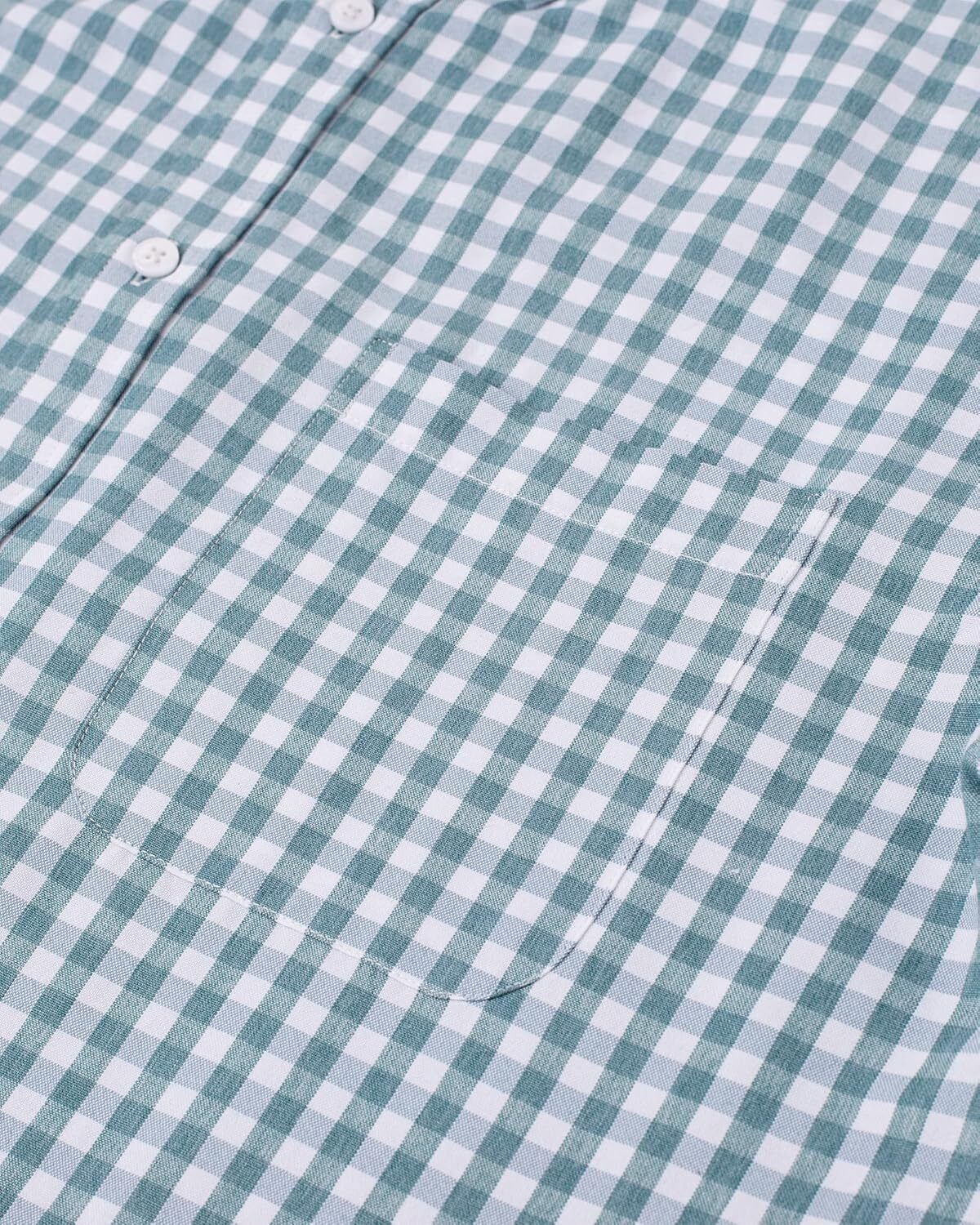 Men's Oxford Button-Down Long Sleeve Work Casual Shirt with Pocket - Picture 126 of 241