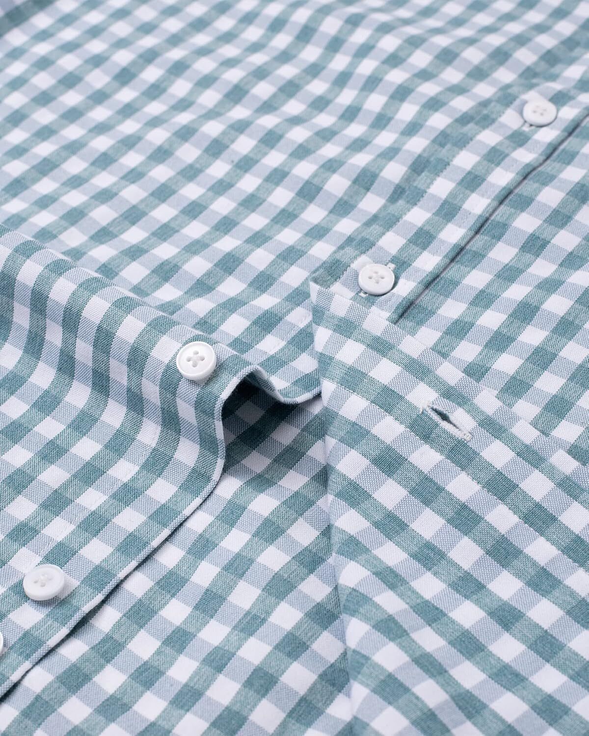 Men's Oxford Button-Down Long Sleeve Work Casual Shirt with Pocket - Picture 127 of 241