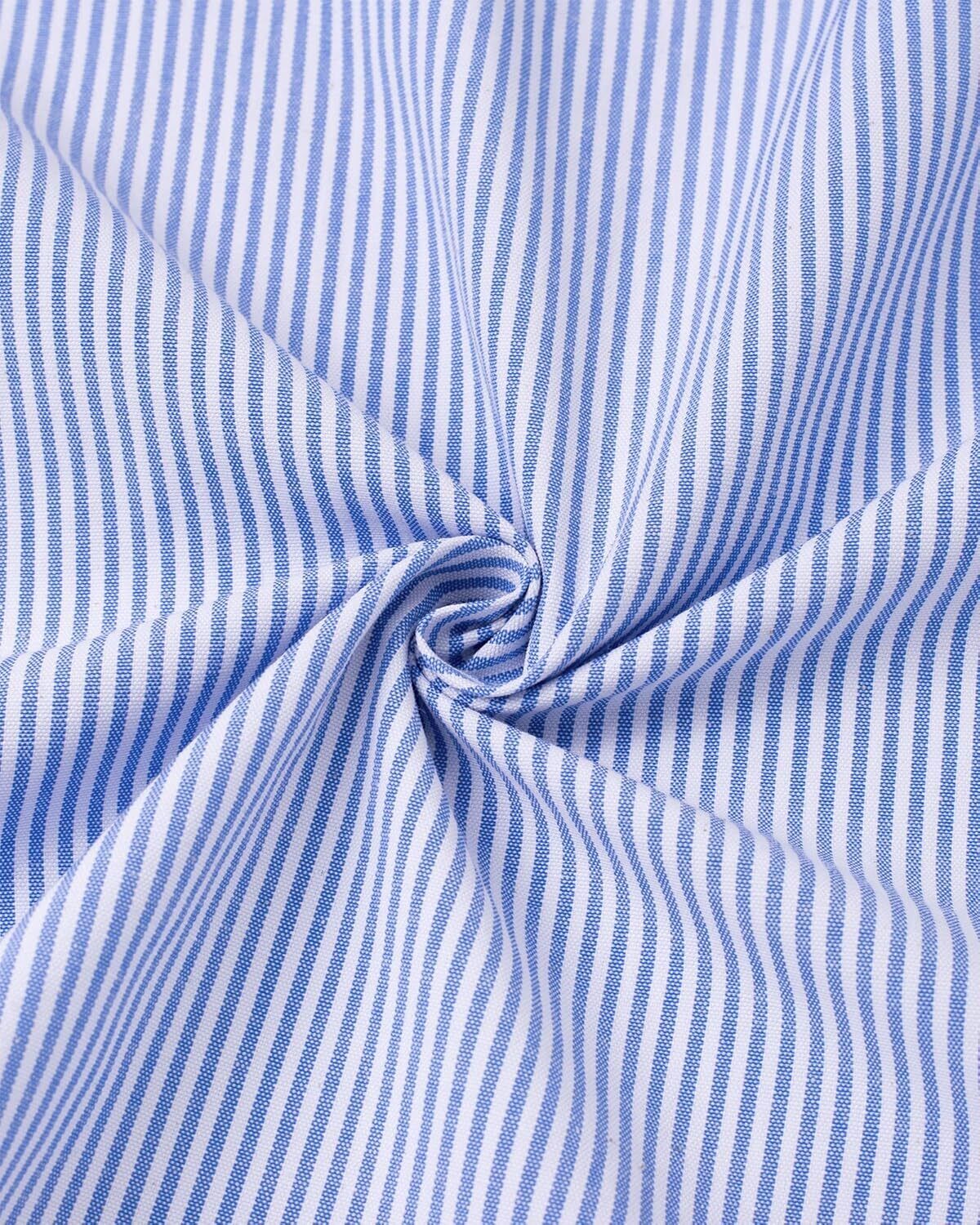 Men's Oxford Button-Down Long Sleeve Work Casual Shirt with Pocket - Picture 143 of 241