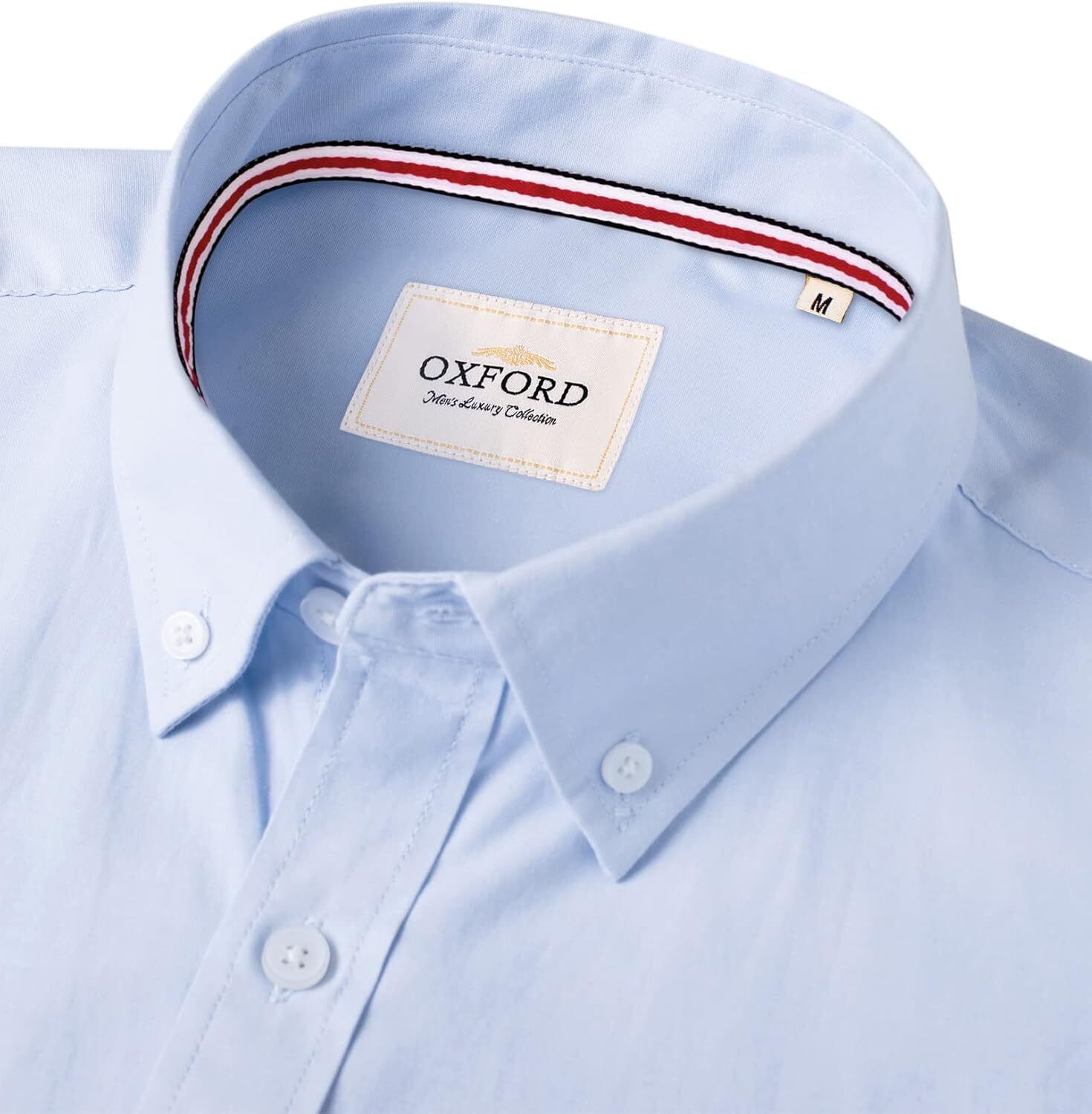 Men's Oxford Button-Down Long Sleeve Work Casual Shirt with Pocket - Picture 145 of 241