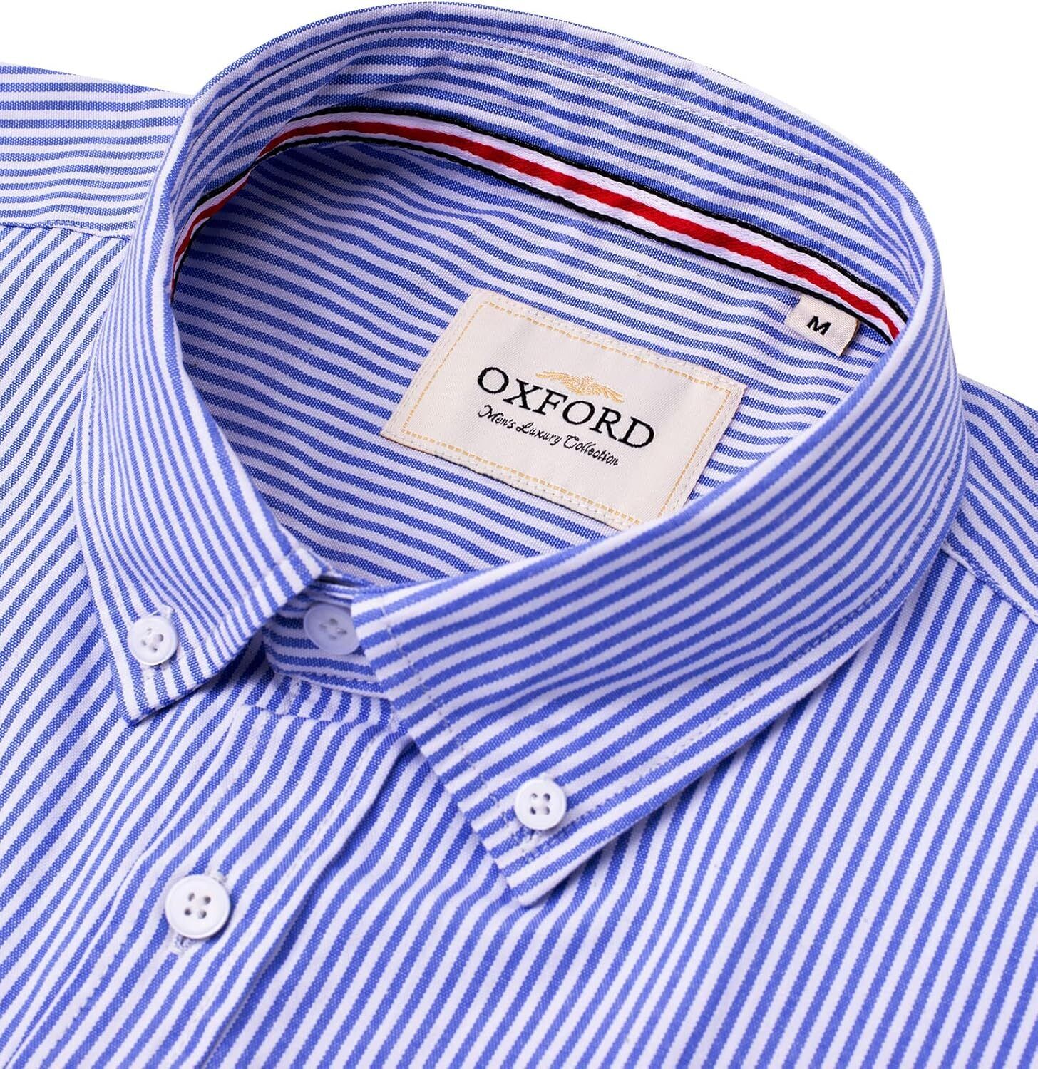 Men's Oxford Button-Down Long Sleeve Work Casual Shirt with Pocket - Picture 152 of 241