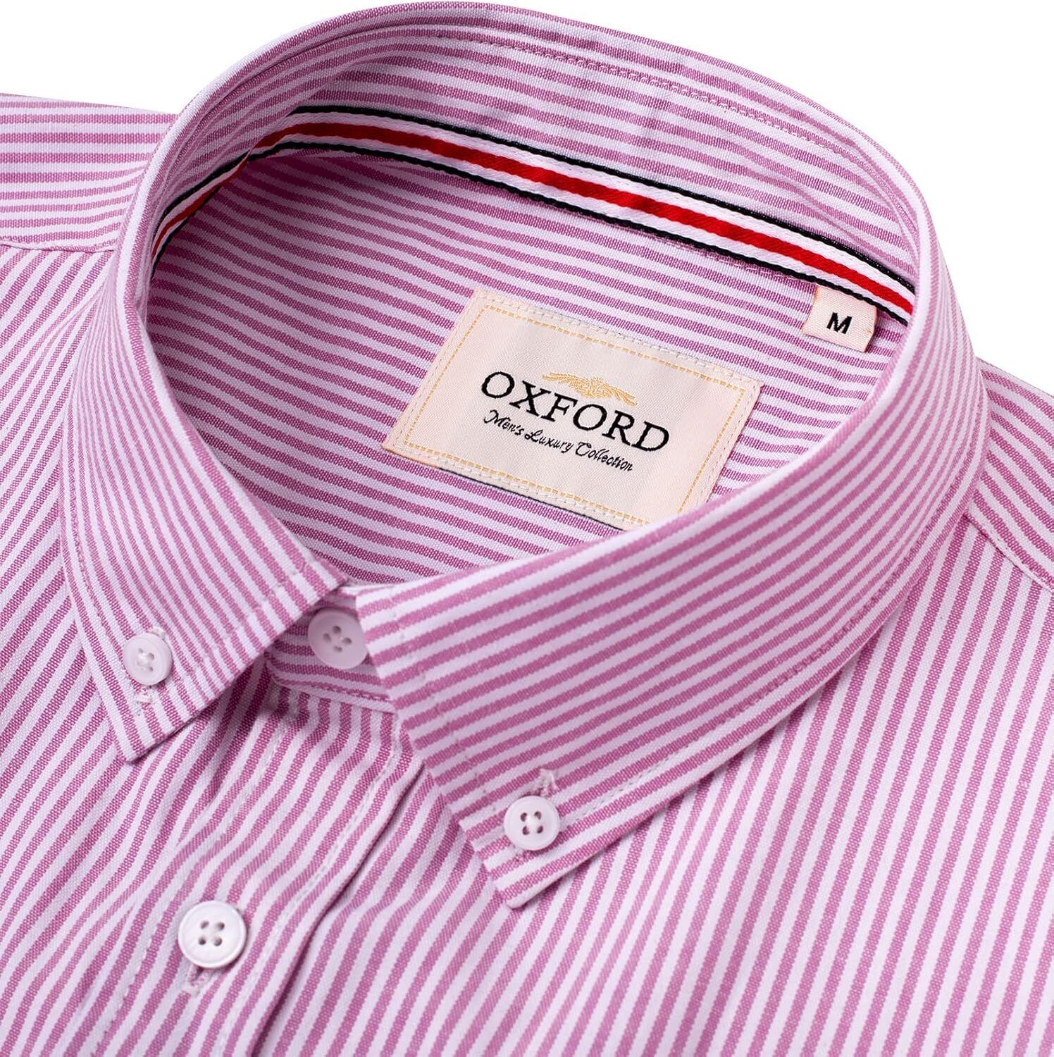 Men's Oxford Button-Down Long Sleeve Work Casual Shirt with Pocket - Picture 159 of 241