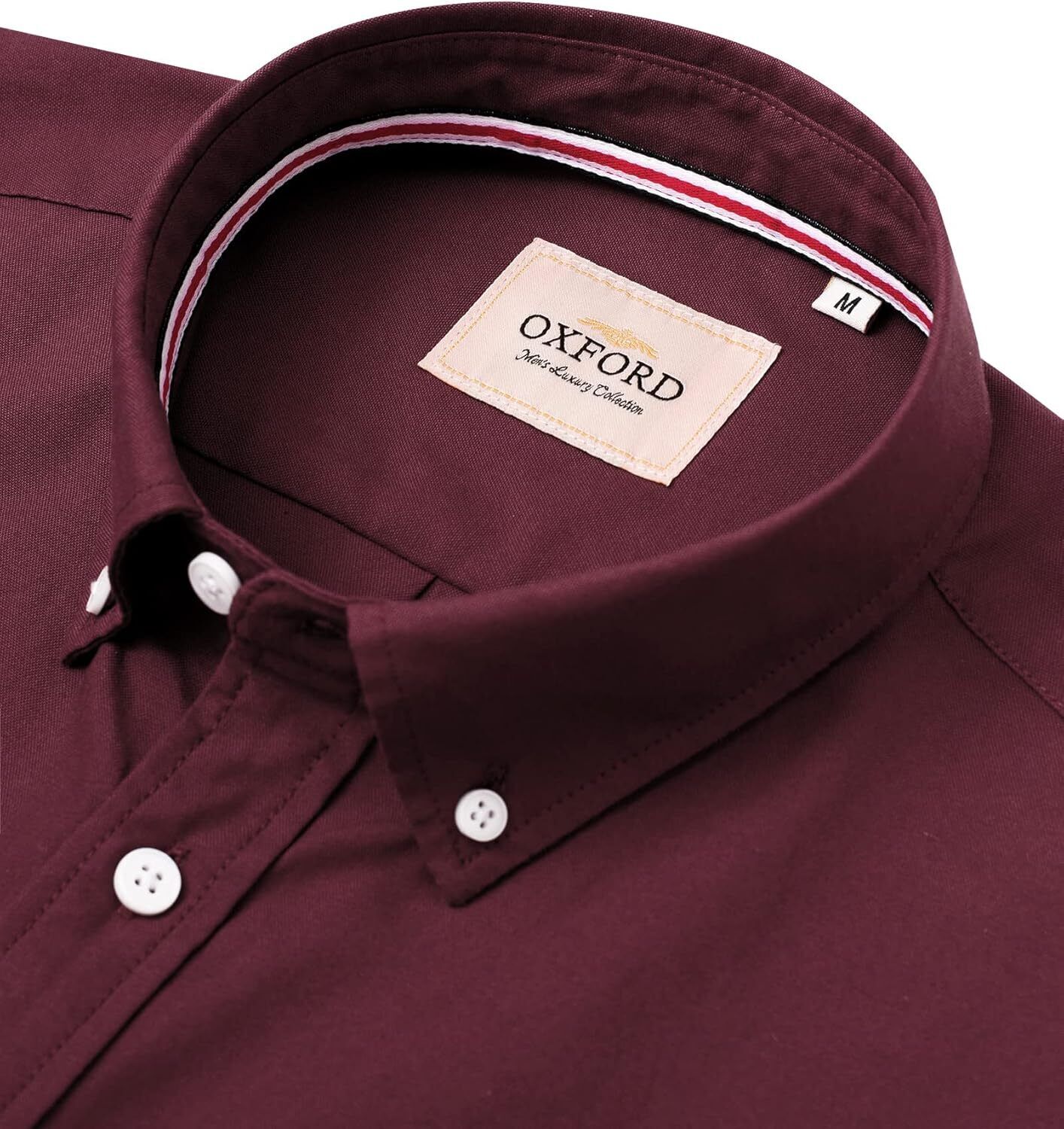 Men's Oxford Button-Down Long Sleeve Work Casual Shirt with Pocket - Picture 166 of 241