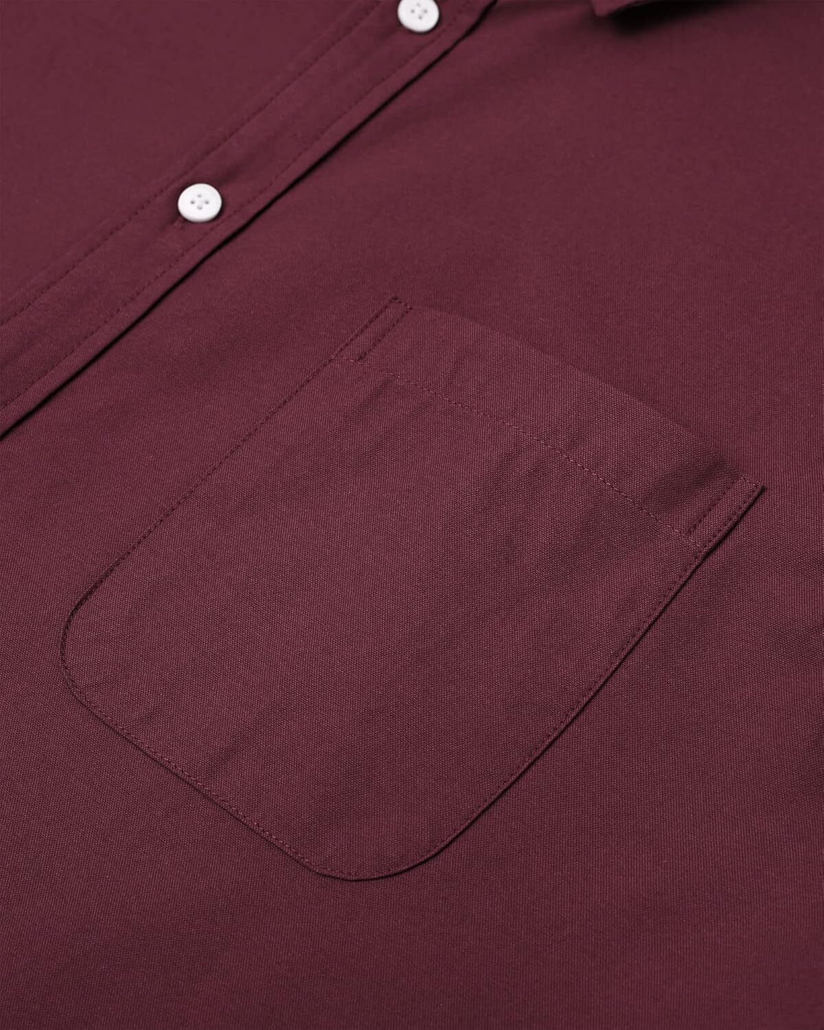 Men's Oxford Button-Down Long Sleeve Work Casual Shirt with Pocket - Picture 168 of 241
