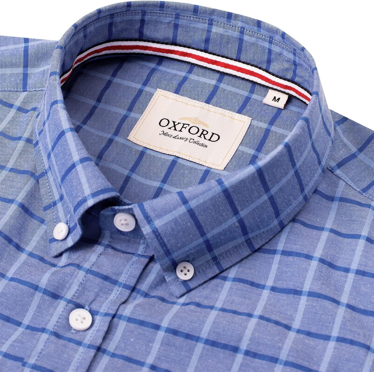Men's Oxford Button-Down Long Sleeve Work Casual Shirt with Pocket - Picture 173 of 241