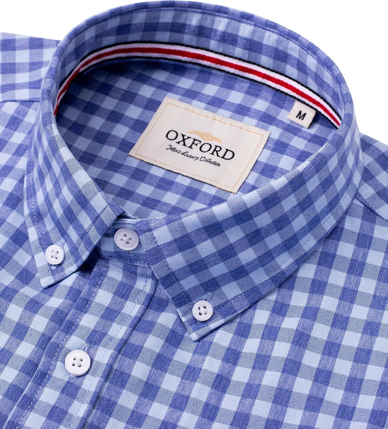 Men's Oxford Button-Down Long Sleeve Work Casual Shirt with Pocket - Picture 187 of 241