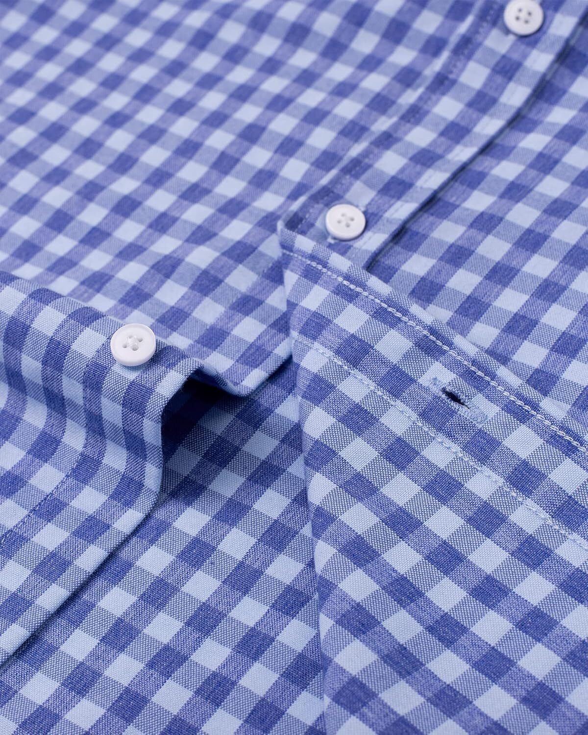 Men's Oxford Button-Down Long Sleeve Work Casual Shirt with Pocket - Picture 190 of 241