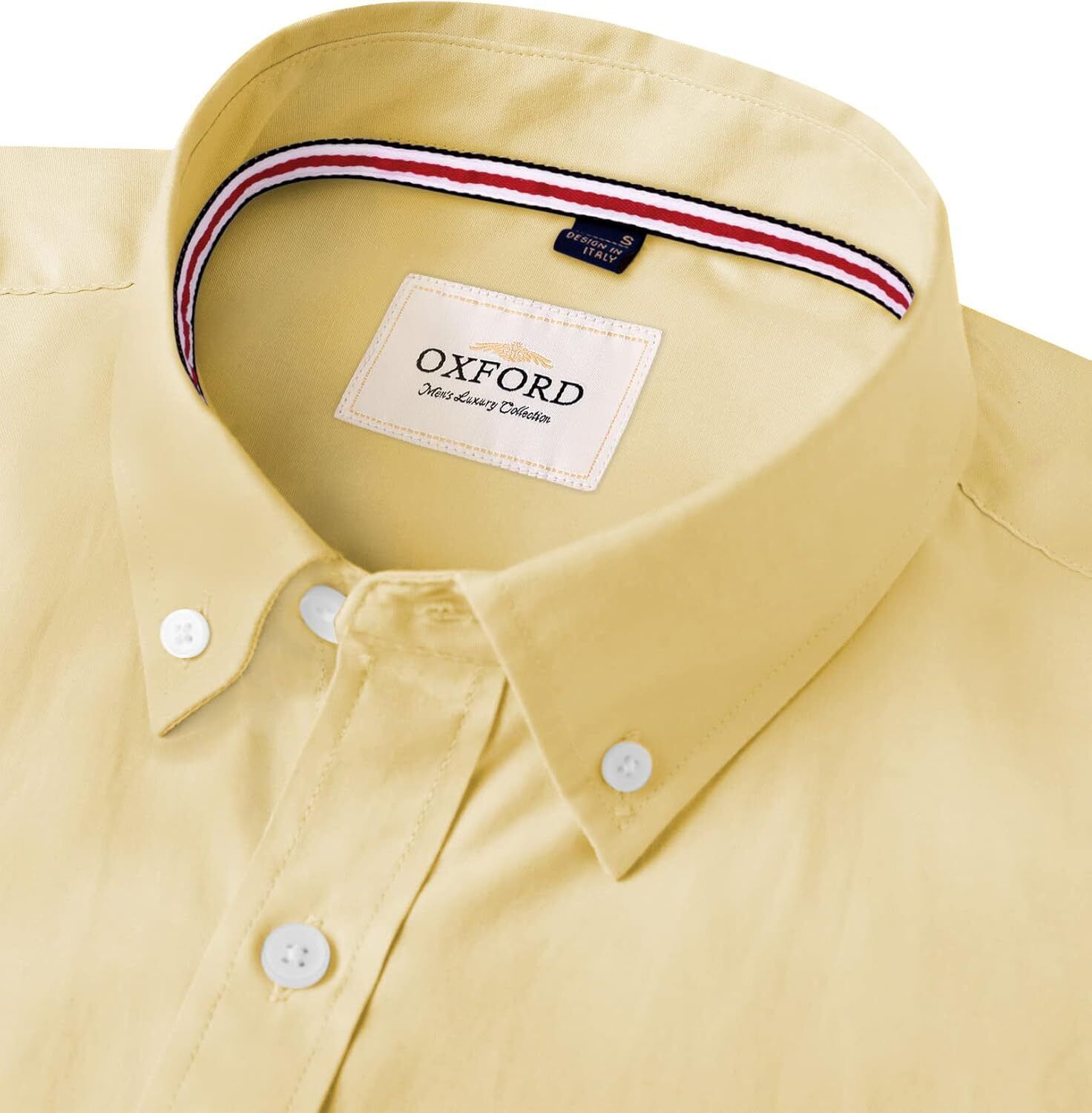 Men's Oxford Button-Down Long Sleeve Work Casual Shirt with Pocket - Picture 194 of 241