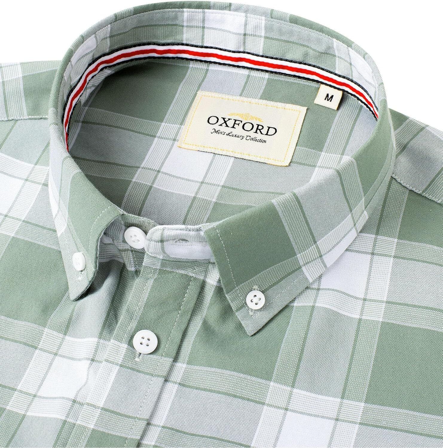 Men's Oxford Button-Down Long Sleeve Work Casual Shirt with Pocket - Picture 201 of 241