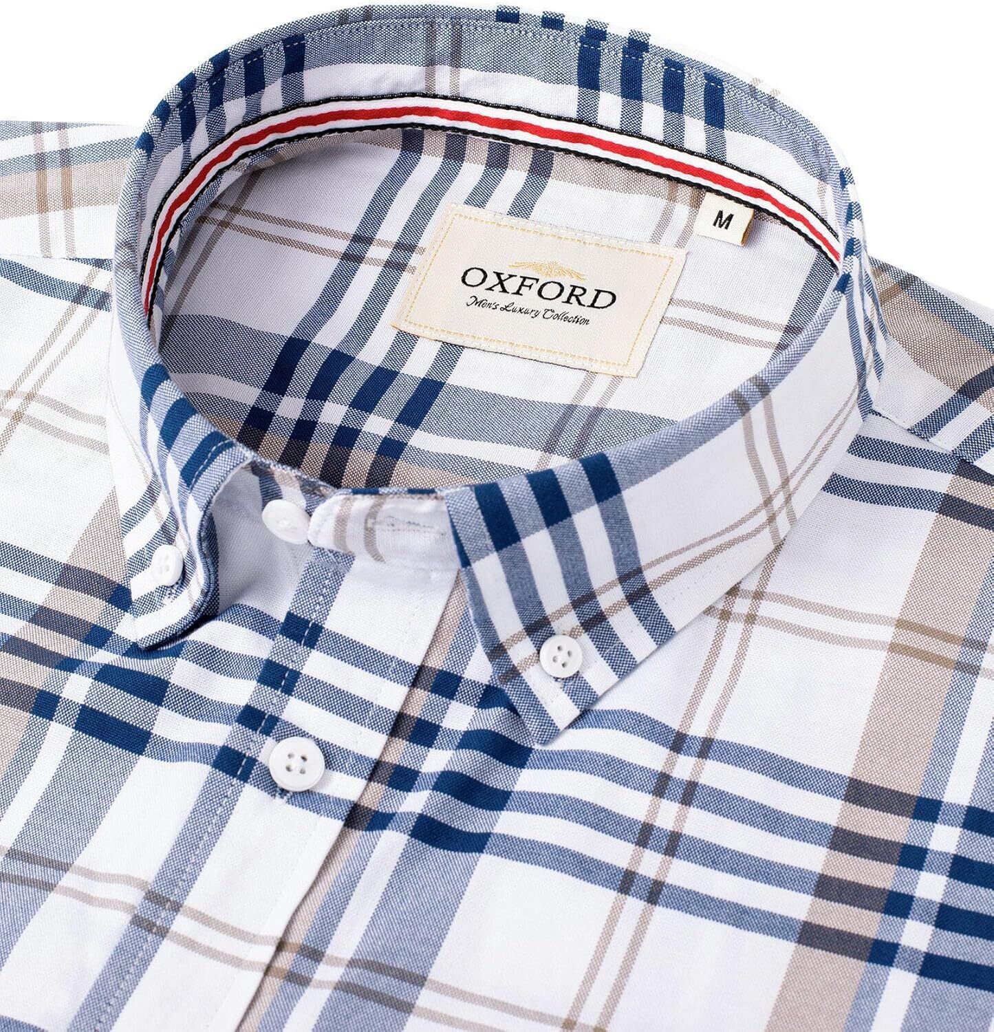Men's Oxford Button-Down Long Sleeve Work Casual Shirt with Pocket - Picture 208 of 241