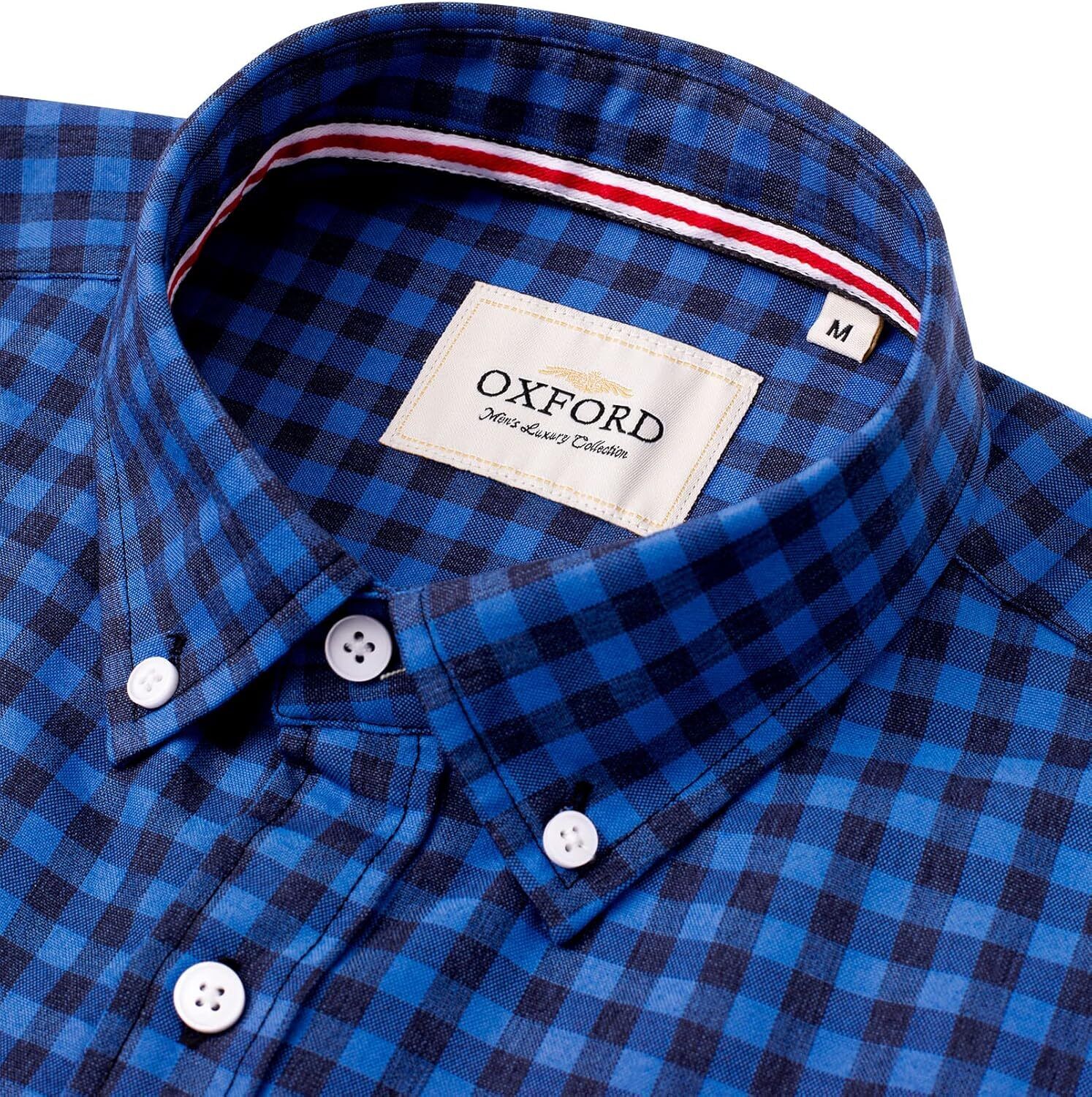 Men's Oxford Button-Down Long Sleeve Work Casual Shirt with Pocket - Picture 229 of 241