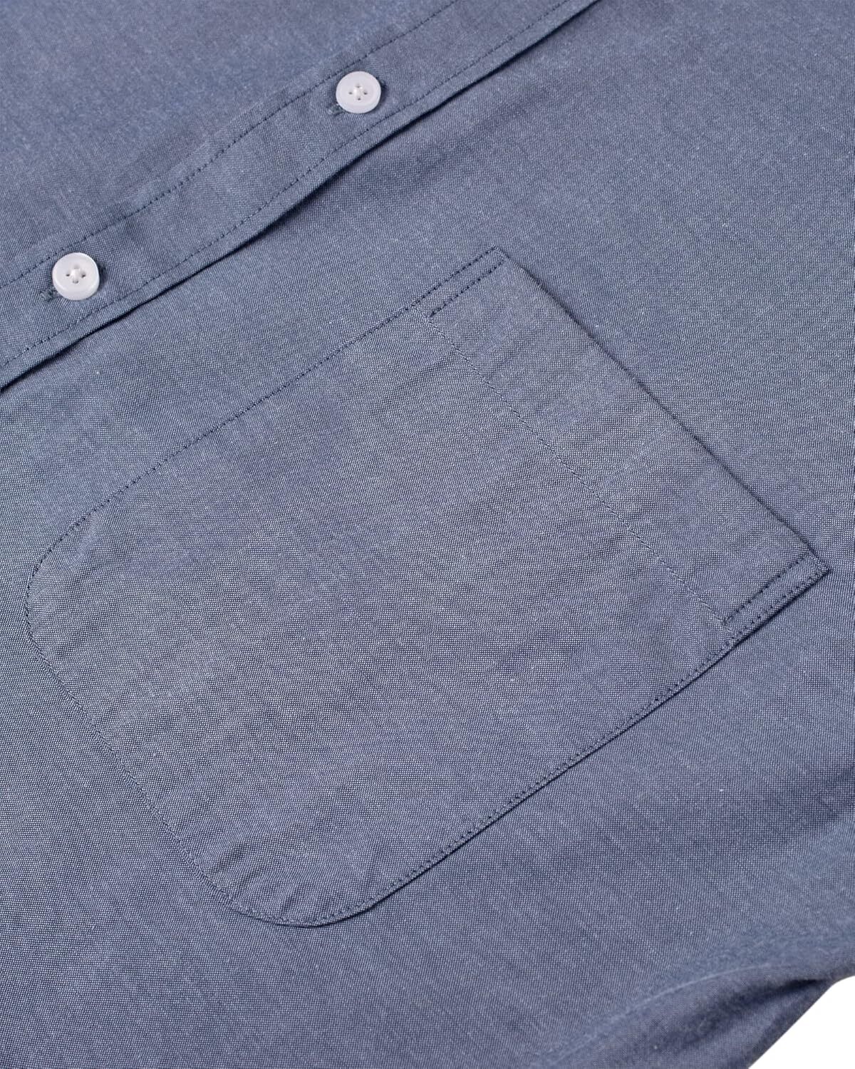 Men's Oxford Button-Down Long Sleeve Work Casual Shirt with Pocket - Picture 238 of 241