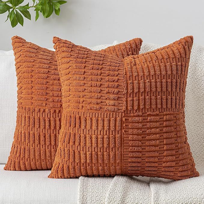 Bohemian Style Striped Velvet Cushion Cover Soft and Cozy Decorative Pillow Case - Picture 31 of 32