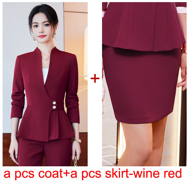 Neu Mode Büro Arbeitskleidung Hosen Sets 2 Stück Business Elegant Blazer Anzüge - Bild 23 von 23