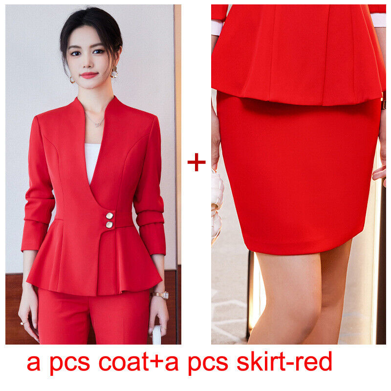 Neu Mode Büro Arbeitskleidung Hosen Sets 2 Stück Business Elegant Blazer Anzüge - Bild 22 von 23