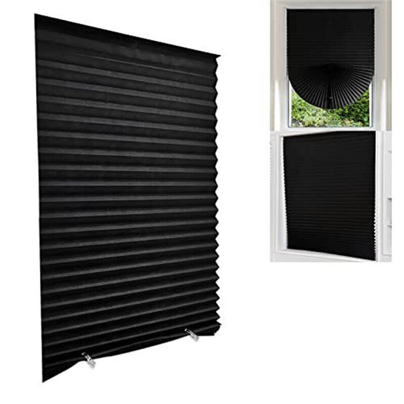 Self Adhesive Pleated Blind Drapes Window Covers Temporary Curtains Decoration