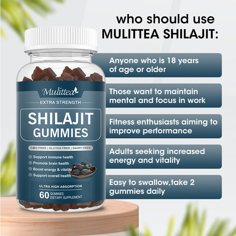Pure Himalayan Shilajit Gummies with-Ashwagandha,Chaga Mushroom Immune Support - Bild 10 von 16