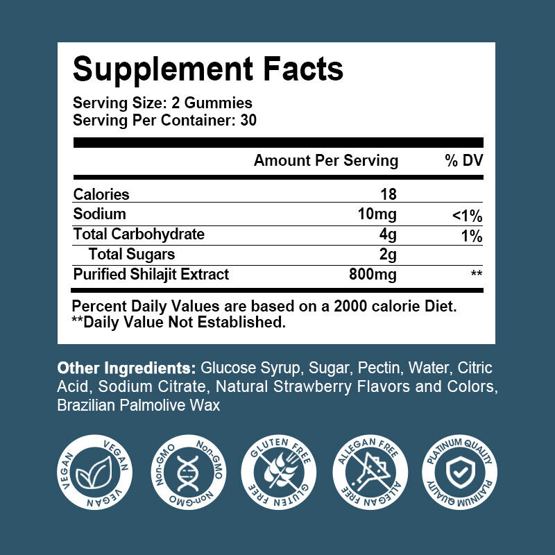 Pure Himalayan Shilajit Gummies with-Ashwagandha,Chaga Mushroom Immune Support - Bild 11 von 16