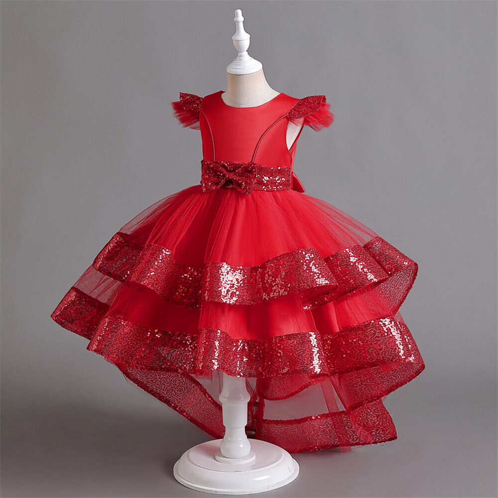 Kids Flower Girls Tutu Dress Princess Bridesmaid Pageant Formal Christmas Party - Bild 35 von 37