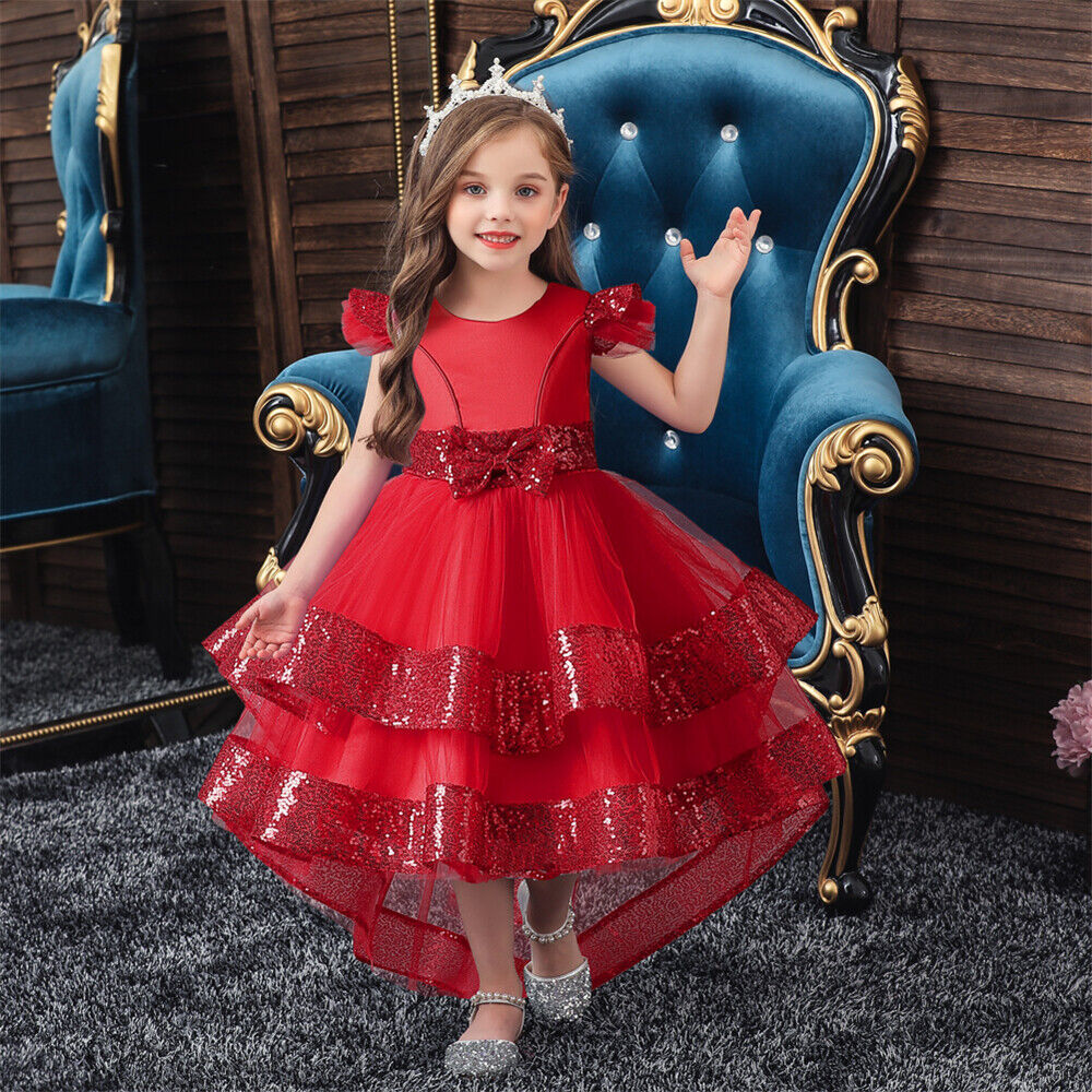 Kids Flower Girls Tutu Dress Princess Bridesmaid Pageant Formal Christmas Party - Bild 37 von 37