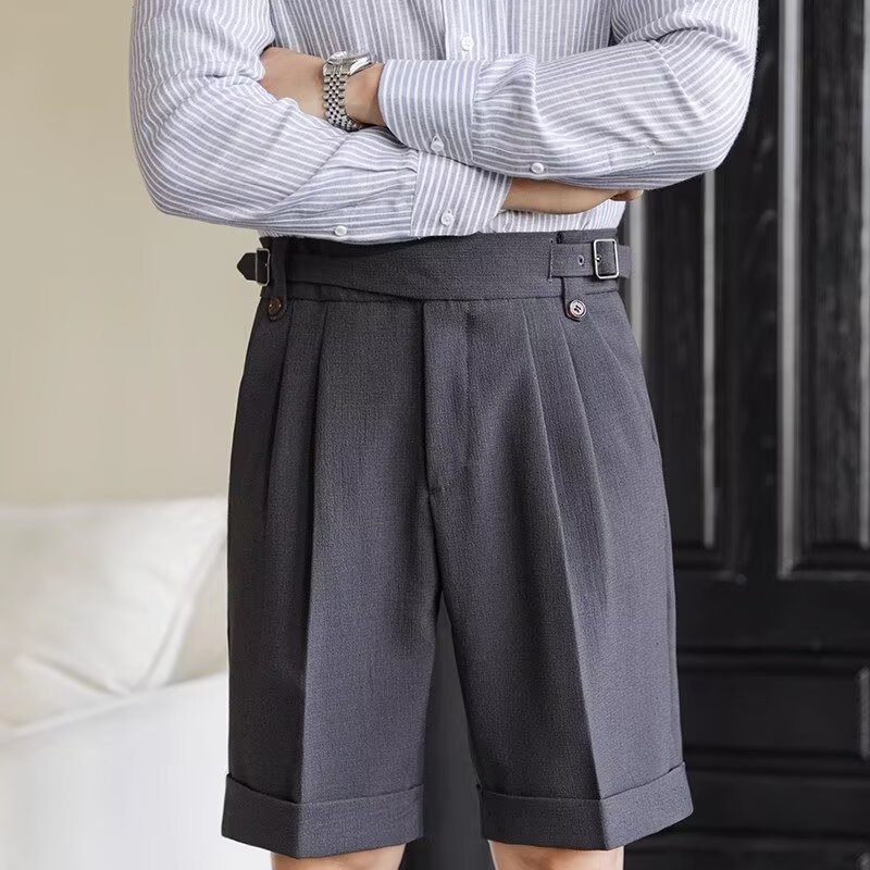 Naples Shorts Italian British Men's Adjustable Waist Retro Light Business Shorts - Picture 14 of 15