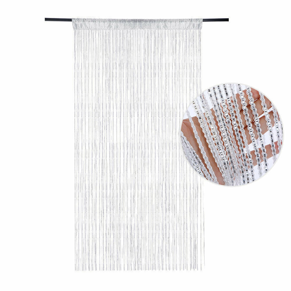 Hanging Beaded Curtains String Curtain Panels Door Fly Screen Room Divider Net-