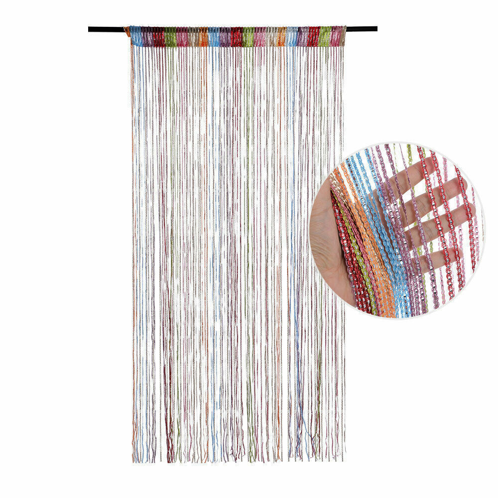 Hanging Beaded Curtains String Curtain Panels Door Fly Screen Room Divider Net