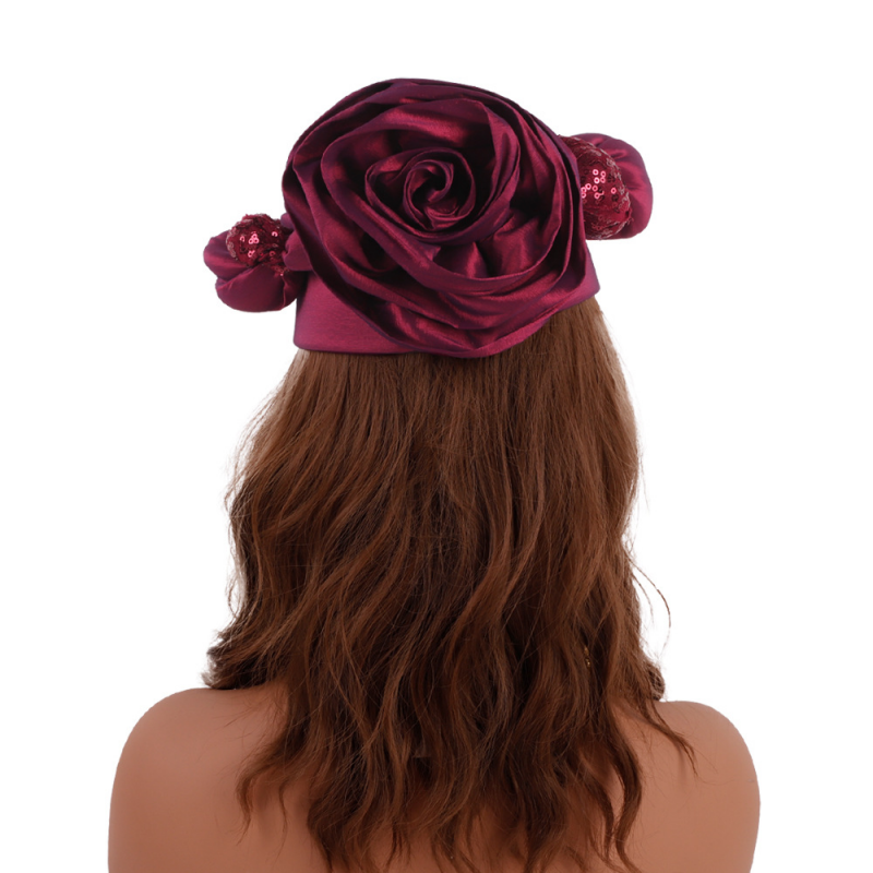 African Women Sequins Turban Hijab Braid Hat Glitter Head Wrap Bonnet Chemo Cap - Picture 21 of 26