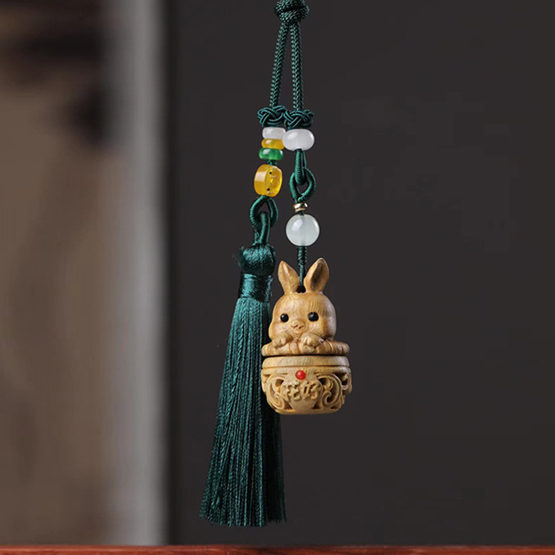 Wooden Hollow Carving Lotus Sandalwood Pendant Sachet Wood Carving Pendant - Picture 9 of 10