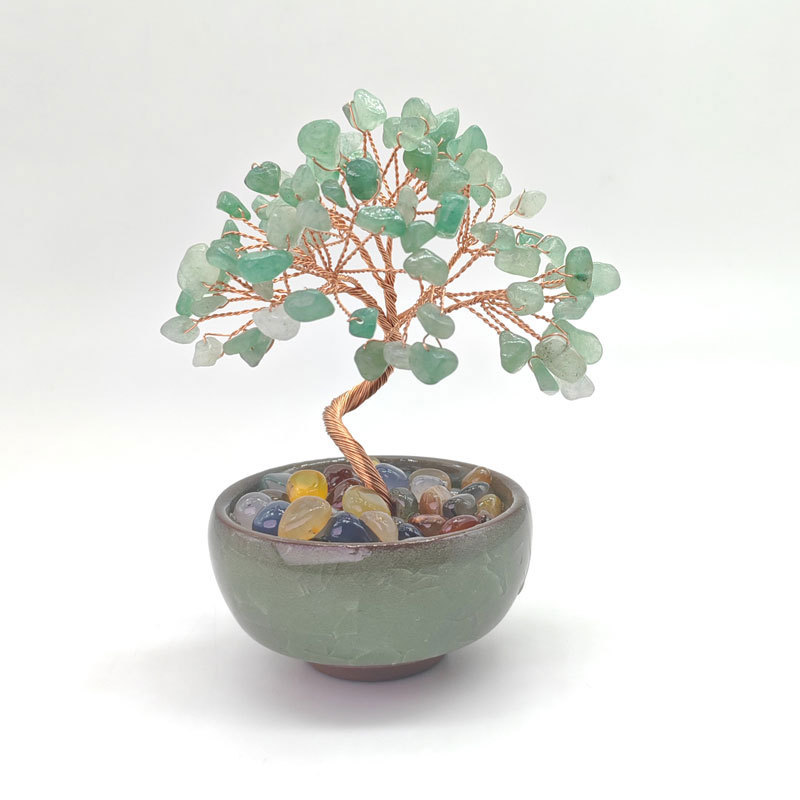 10 cm Feng Shui Dekoration Kristall Reichtum Baumschmuck Handarbeit Basteln - Bild 7 von 9