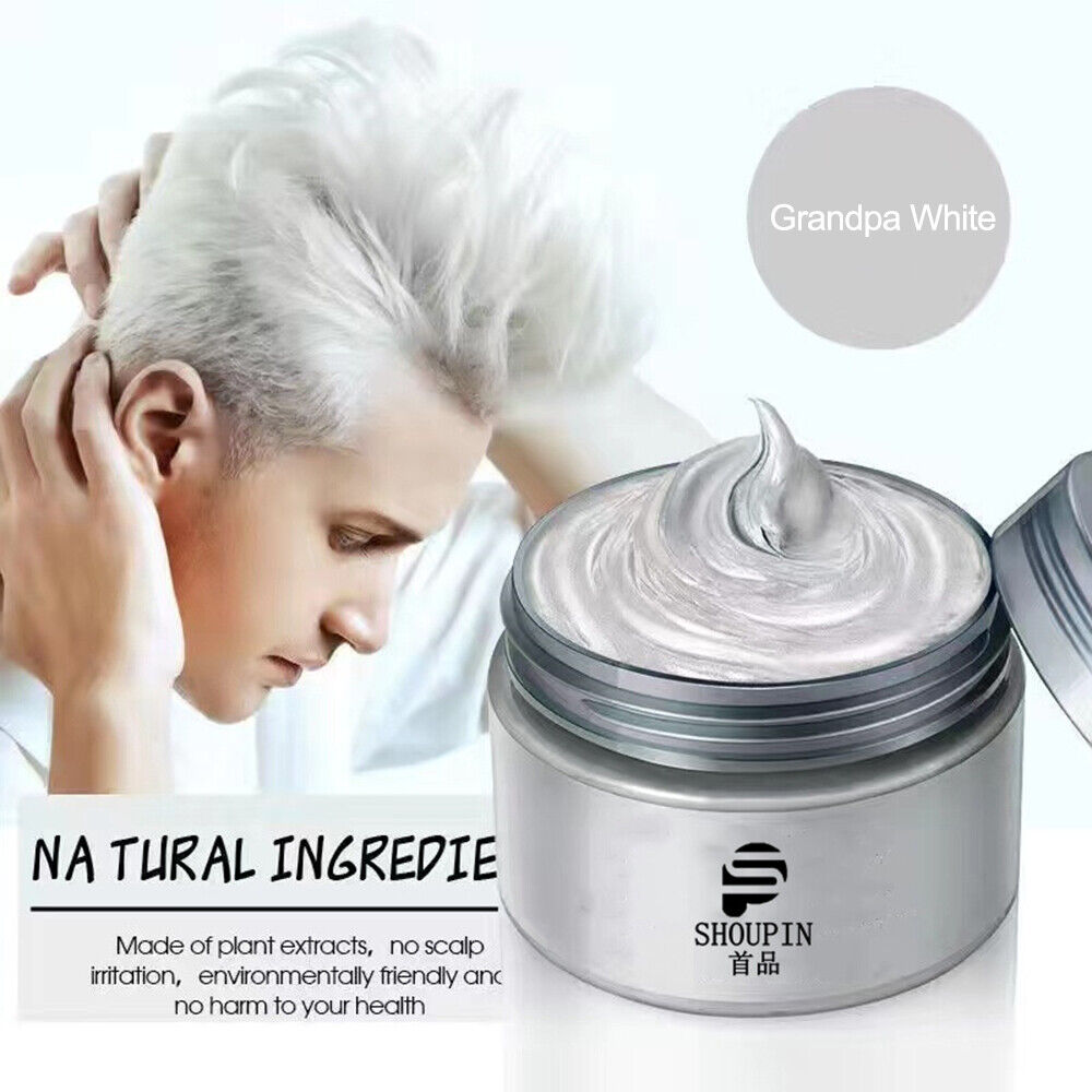 Cera colorante capelli fango fai da te crema tintura unisex lavabile modellazione temporanea 8 colori - Foto 24 di 30
