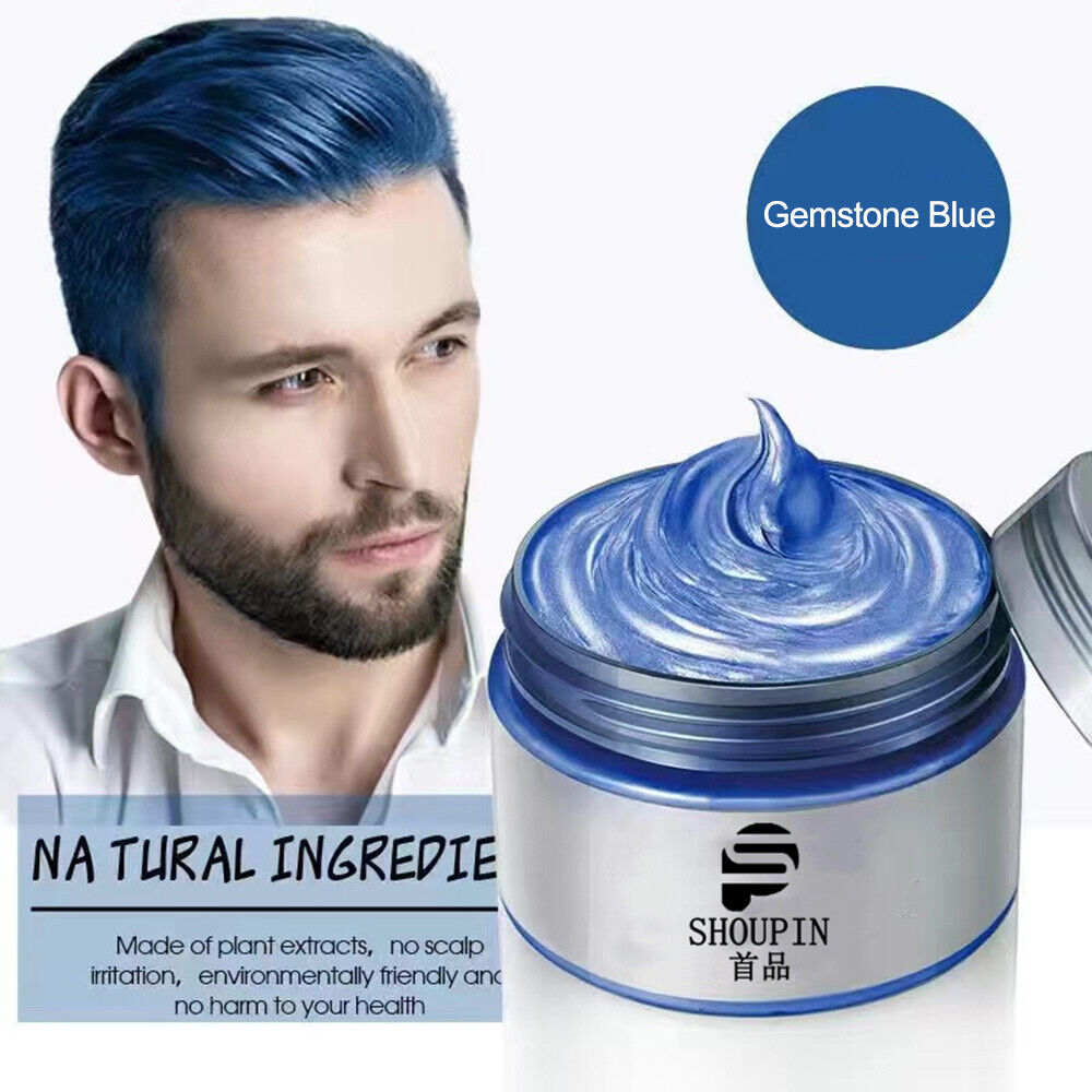 Cera colorante capelli fango fai da te crema tintura unisex lavabile modellazione temporanea 8 colori - Foto 25 di 30