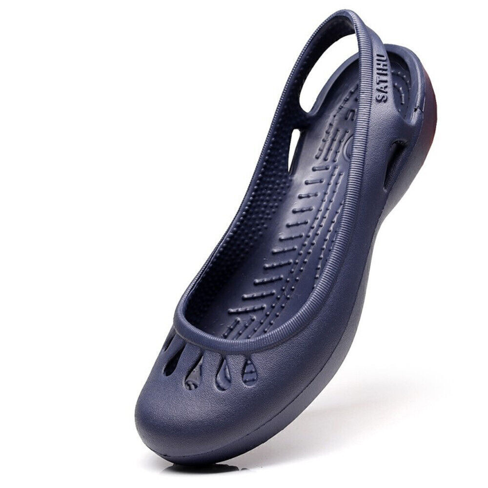 Ladies Womens Slingback Flat Shoes Clog Sandals Beach Casual Lightweight Size