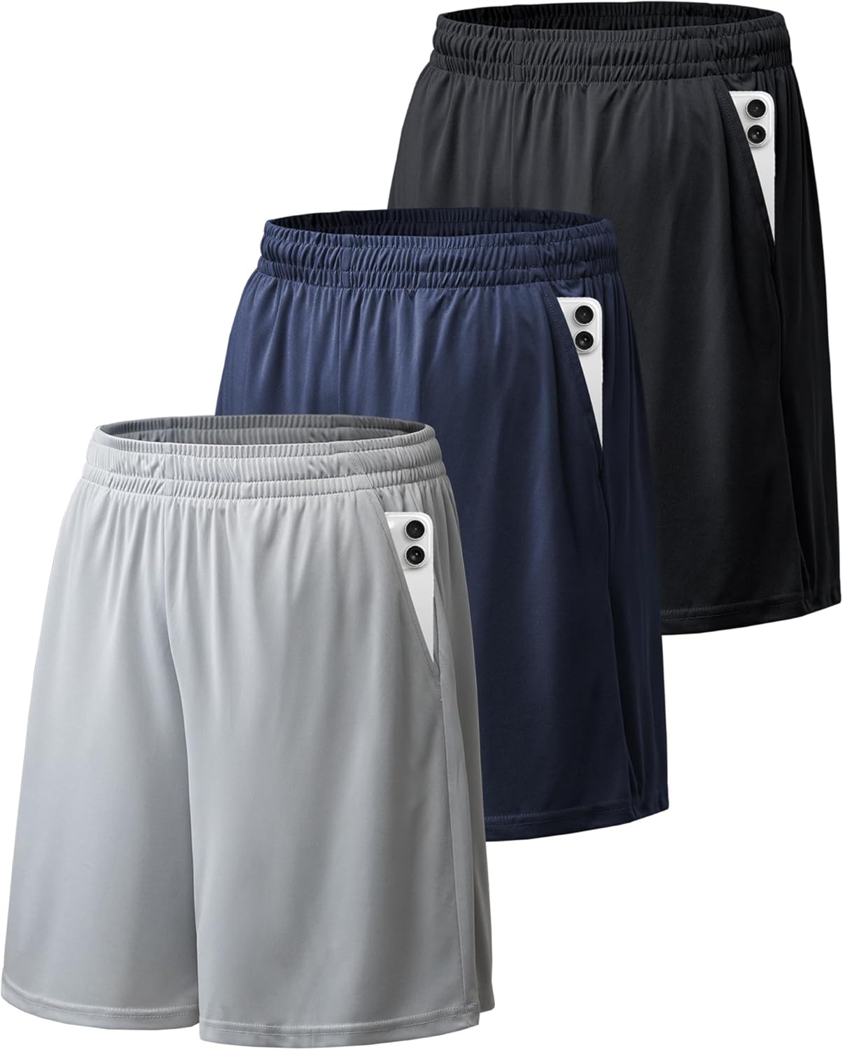 Sportshorts für Herren mit Taschen und Gummibund schnelltrocknend Activewear - Bild 30 von 83