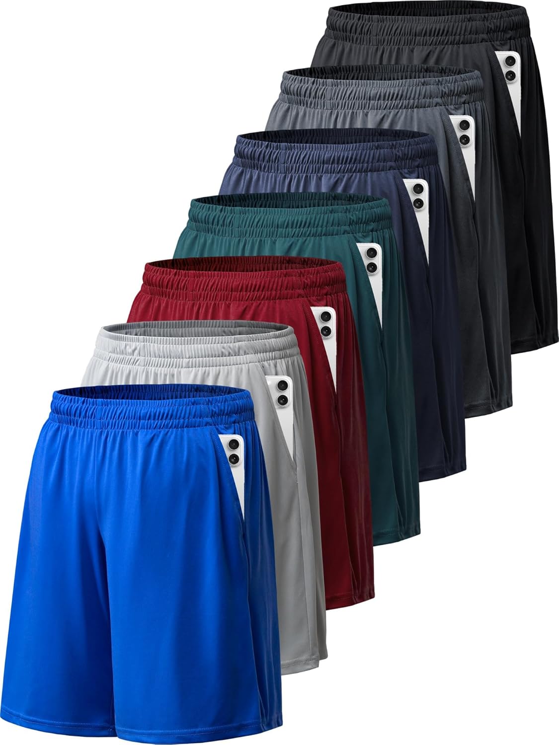 Sportshorts für Herren mit Taschen und Gummibund schnelltrocknend Activewear - Bild 34 von 83