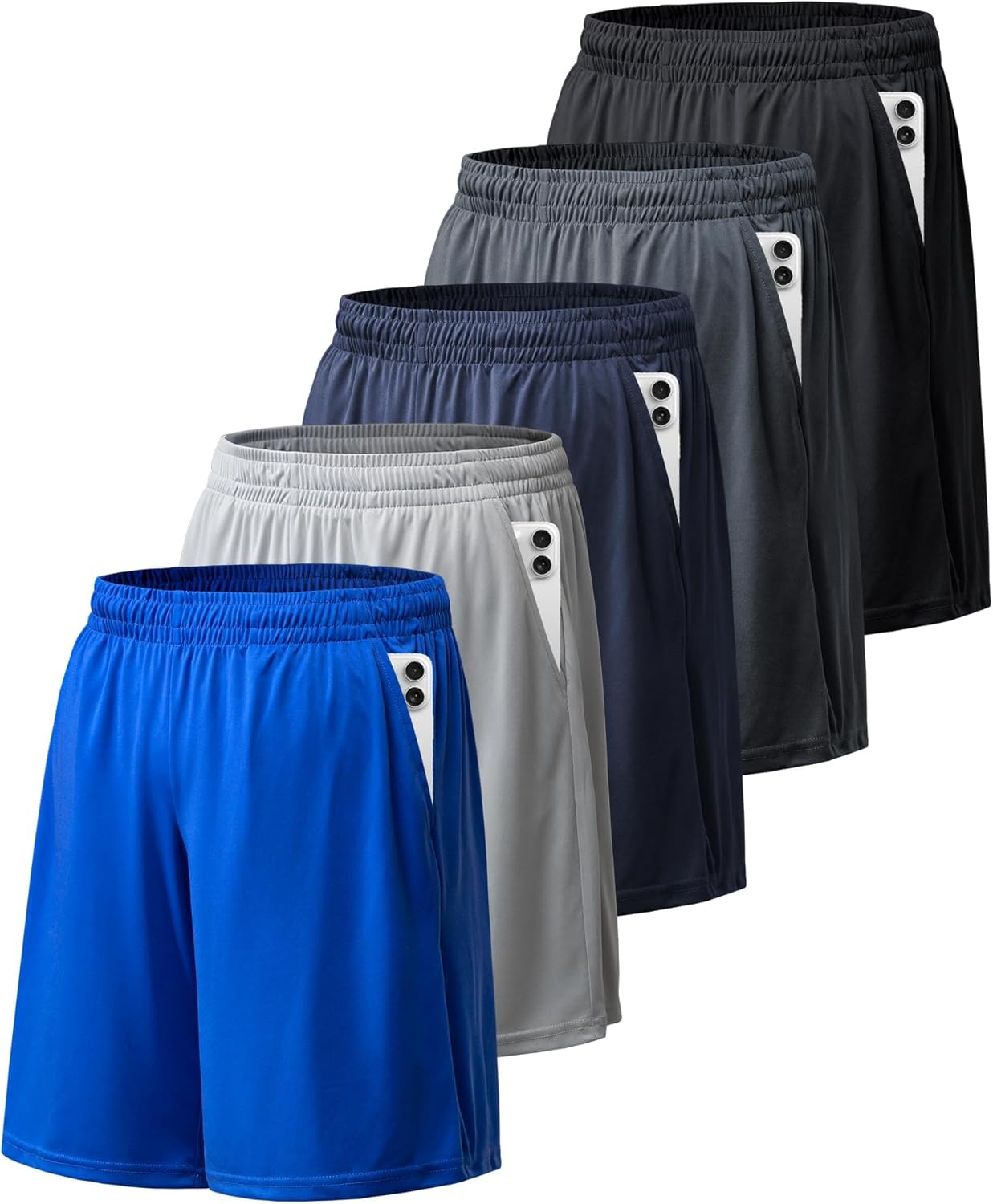 Sportshorts für Herren mit Taschen und Gummibund schnelltrocknend Activewear - Bild 40 von 83
