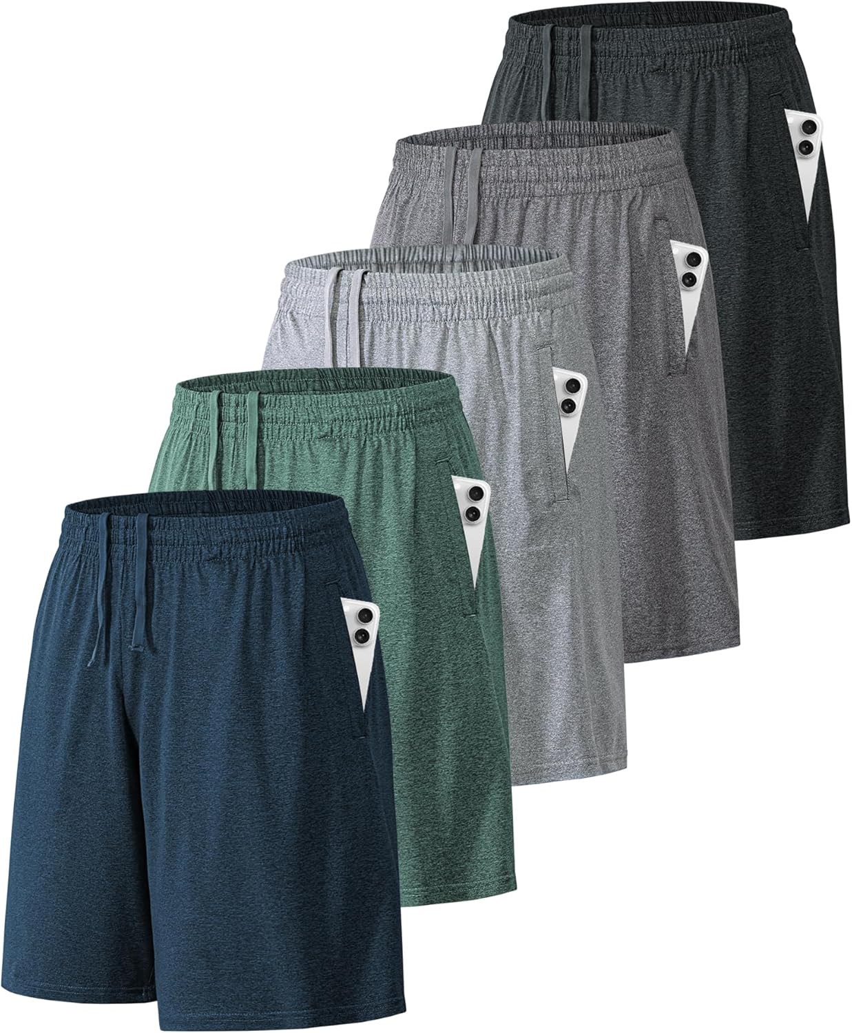 Sportshorts für Herren mit Taschen und Gummibund schnelltrocknend Activewear - Bild 44 von 83
