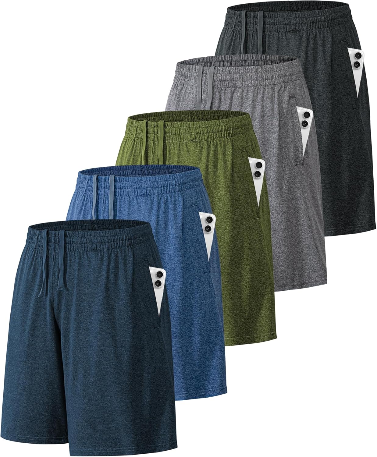 Sportshorts für Herren mit Taschen und Gummibund schnelltrocknend Activewear - Bild 64 von 83