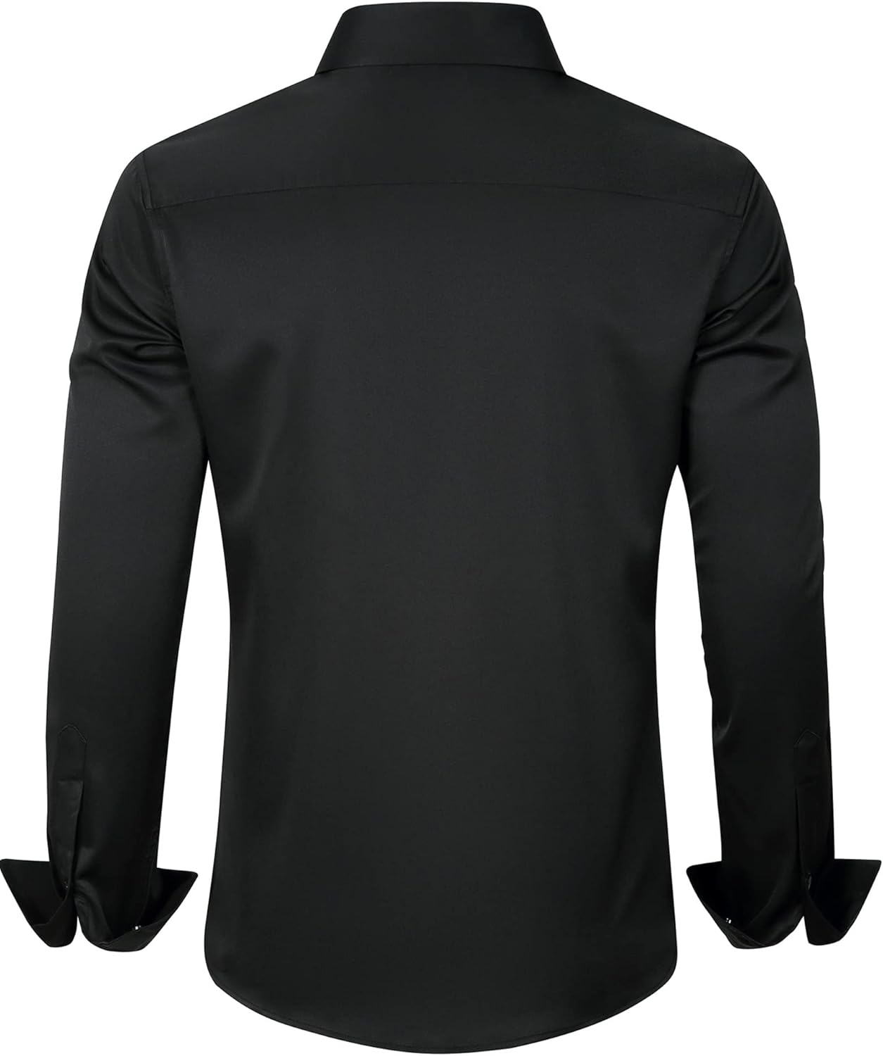 Men's Shirts Solid Long Sleeve Stretch Shirt Business Casual Button Down Shirts - Picture 25 of 45