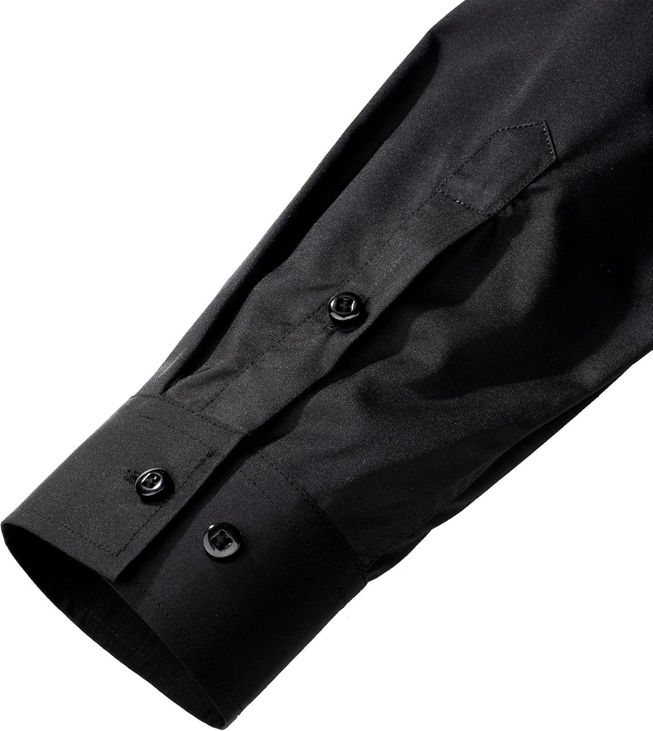 Men's Shirts Solid Long Sleeve Stretch Shirt Business Casual Button Down Shirts - Picture 28 of 45