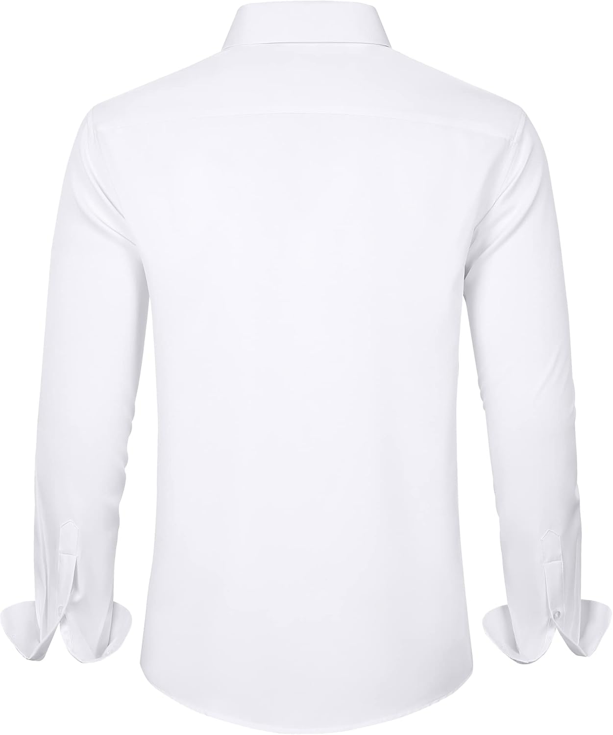 Men's Shirts Solid Long Sleeve Stretch Shirt Business Casual Button Down Shirts - Picture 30 of 45