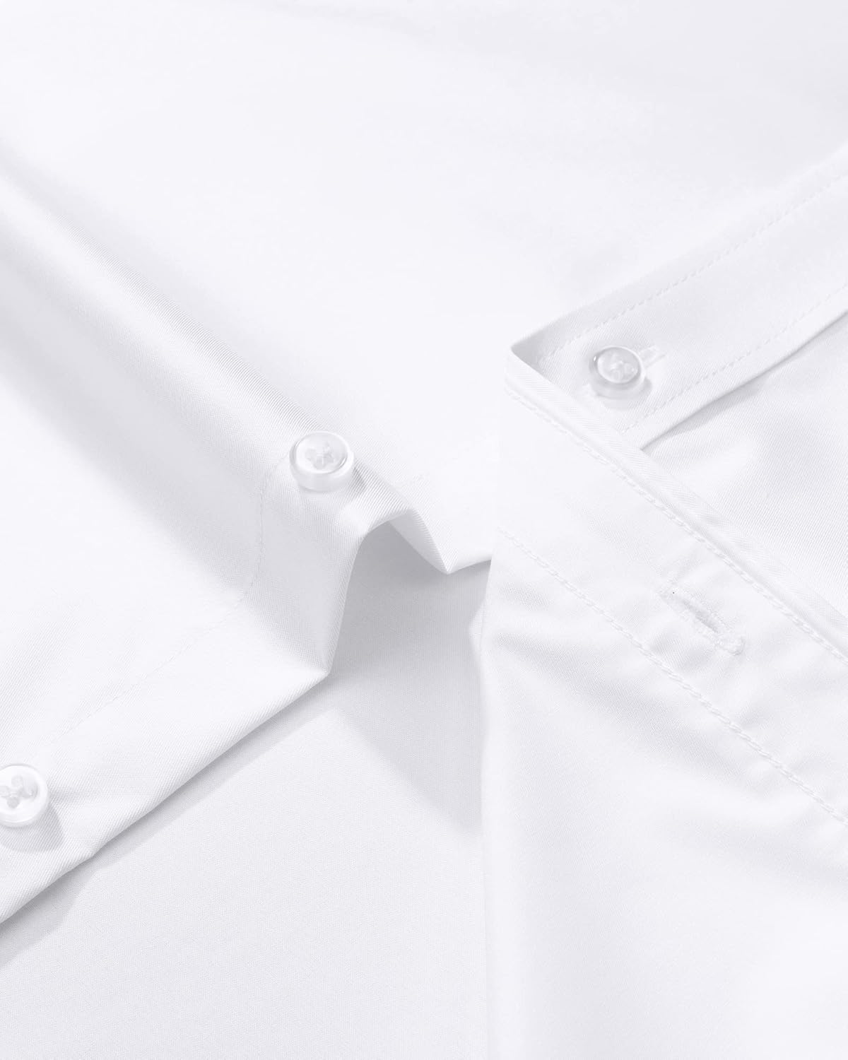 Men's Shirts Solid Long Sleeve Stretch Shirt Business Casual Button Down Shirts - Picture 33 of 45
