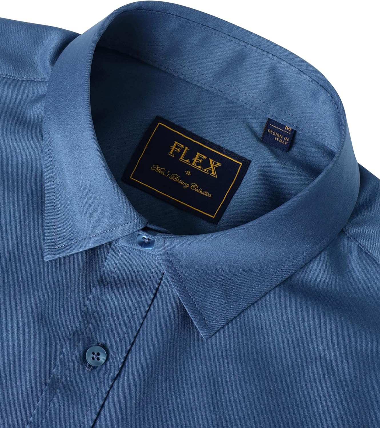 Men's Shirts Solid Long Sleeve Stretch Shirt Business Casual Button Down Shirts - Picture 36 of 45