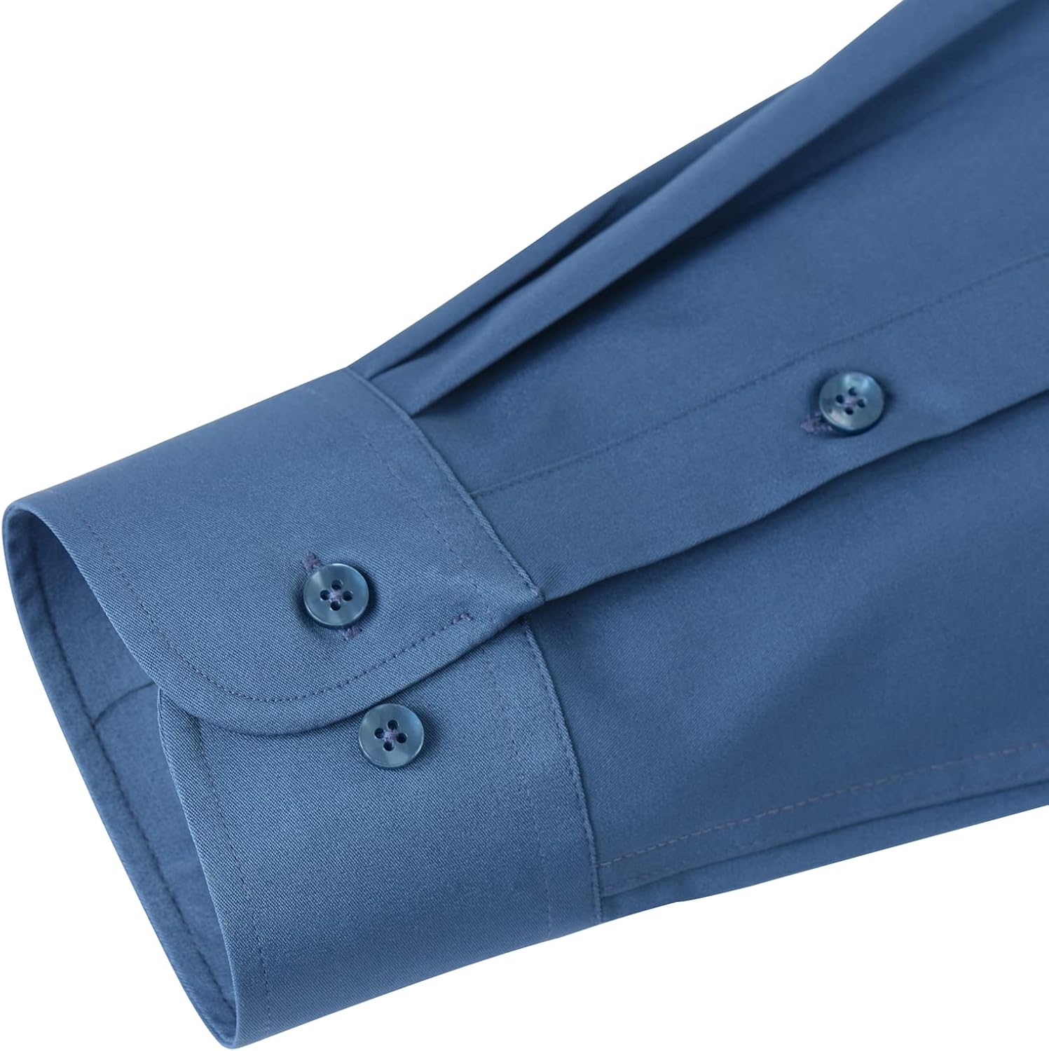 Men's Shirts Solid Long Sleeve Stretch Shirt Business Casual Button Down Shirts - Picture 38 of 45