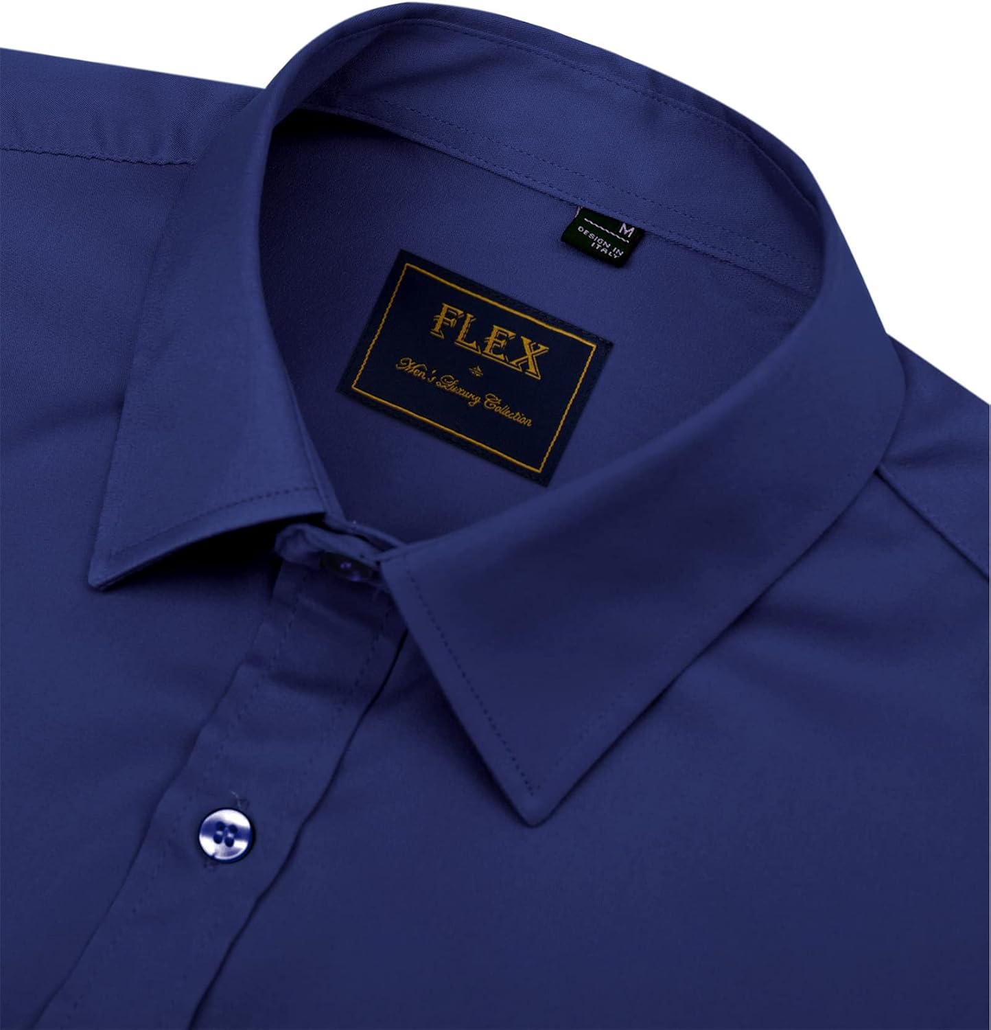 Men's Shirts Solid Long Sleeve Stretch Shirt Business Casual Button Down Shirts - Picture 42 of 45